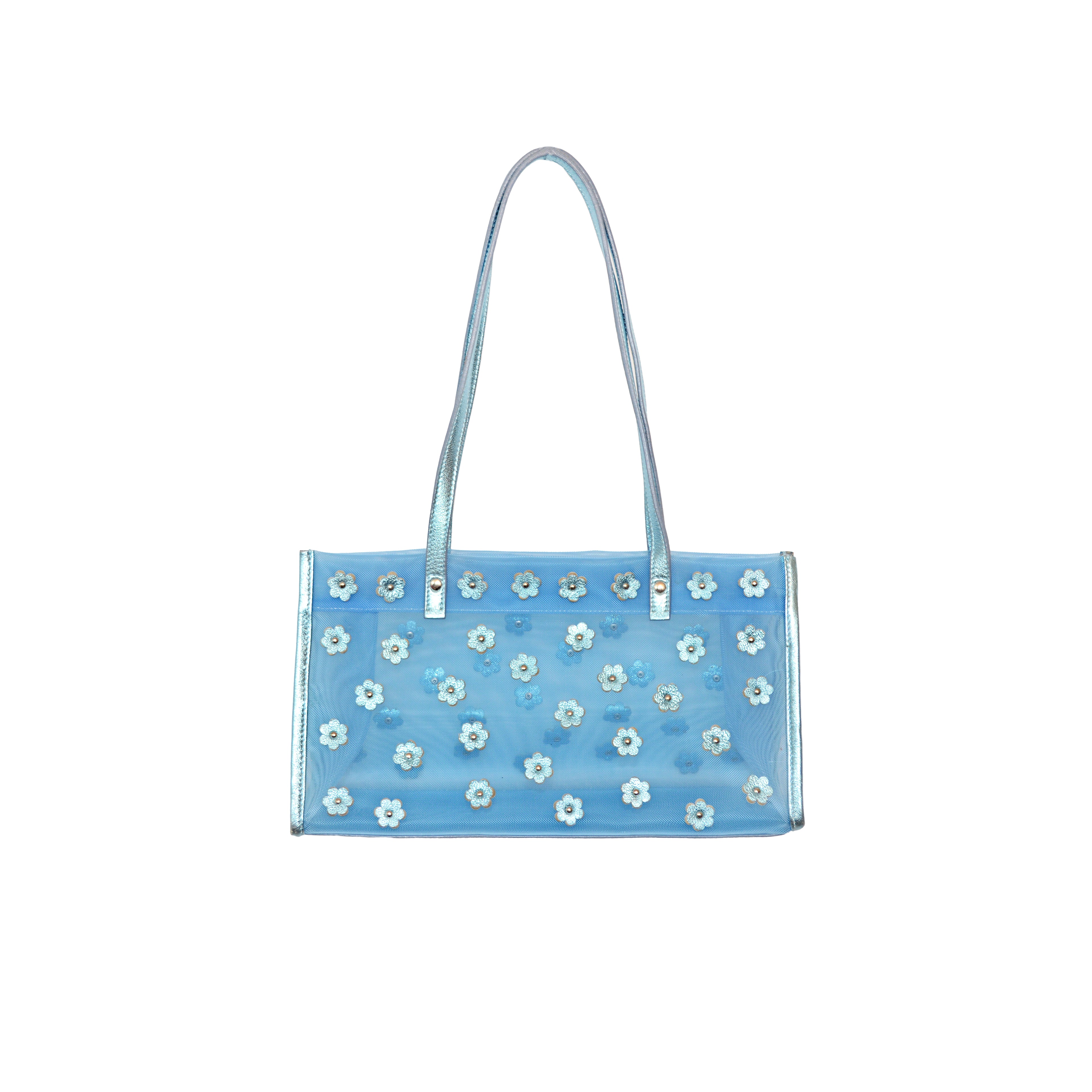 Miu Miu 1999 mesh bag with leather flower applique