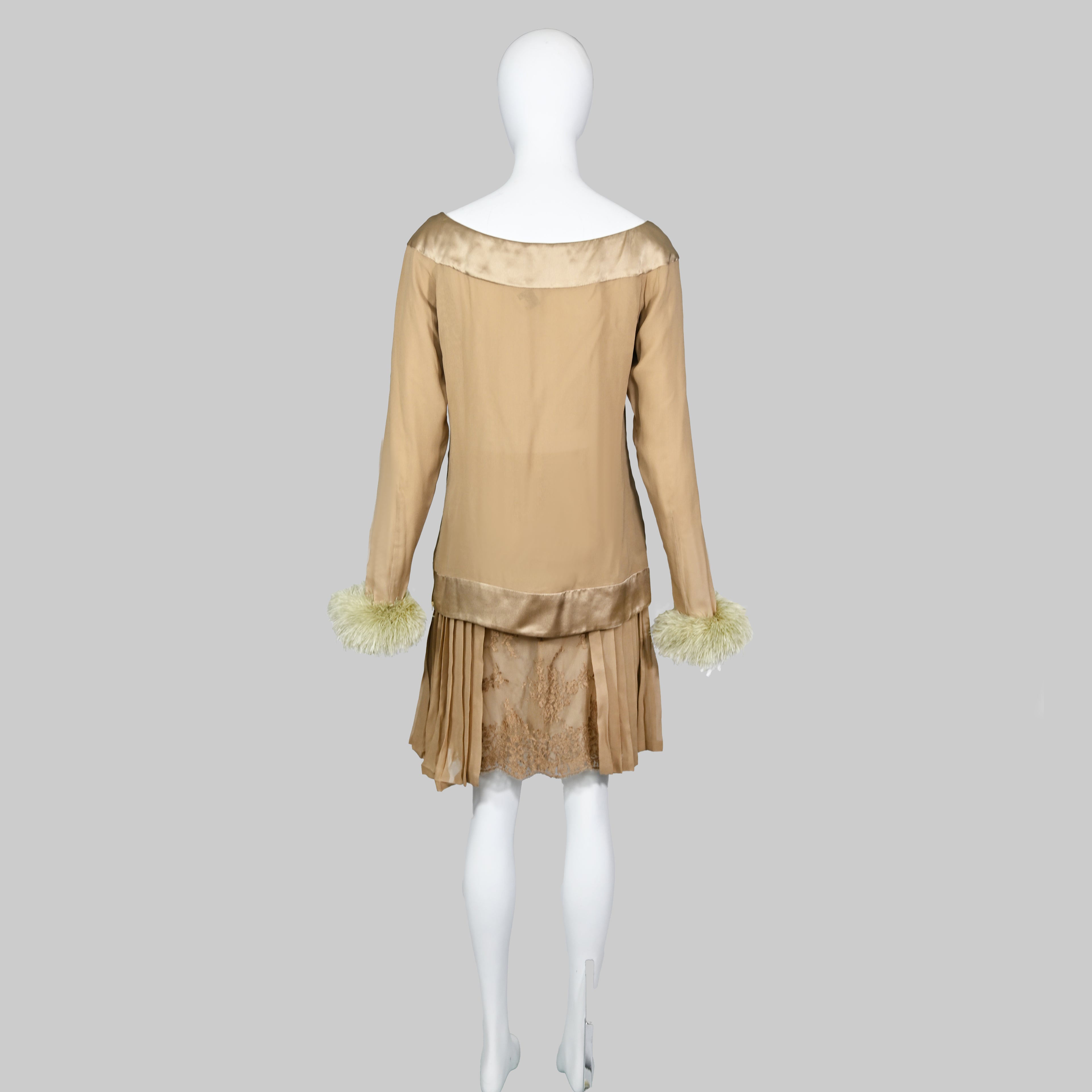 Valentino FW 1994 Feather Cuff Skirt Set