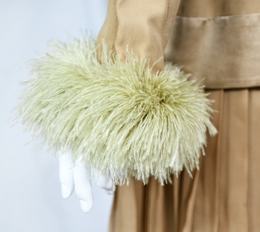 Valentino FW 1994 Feather Cuff Skirt Set