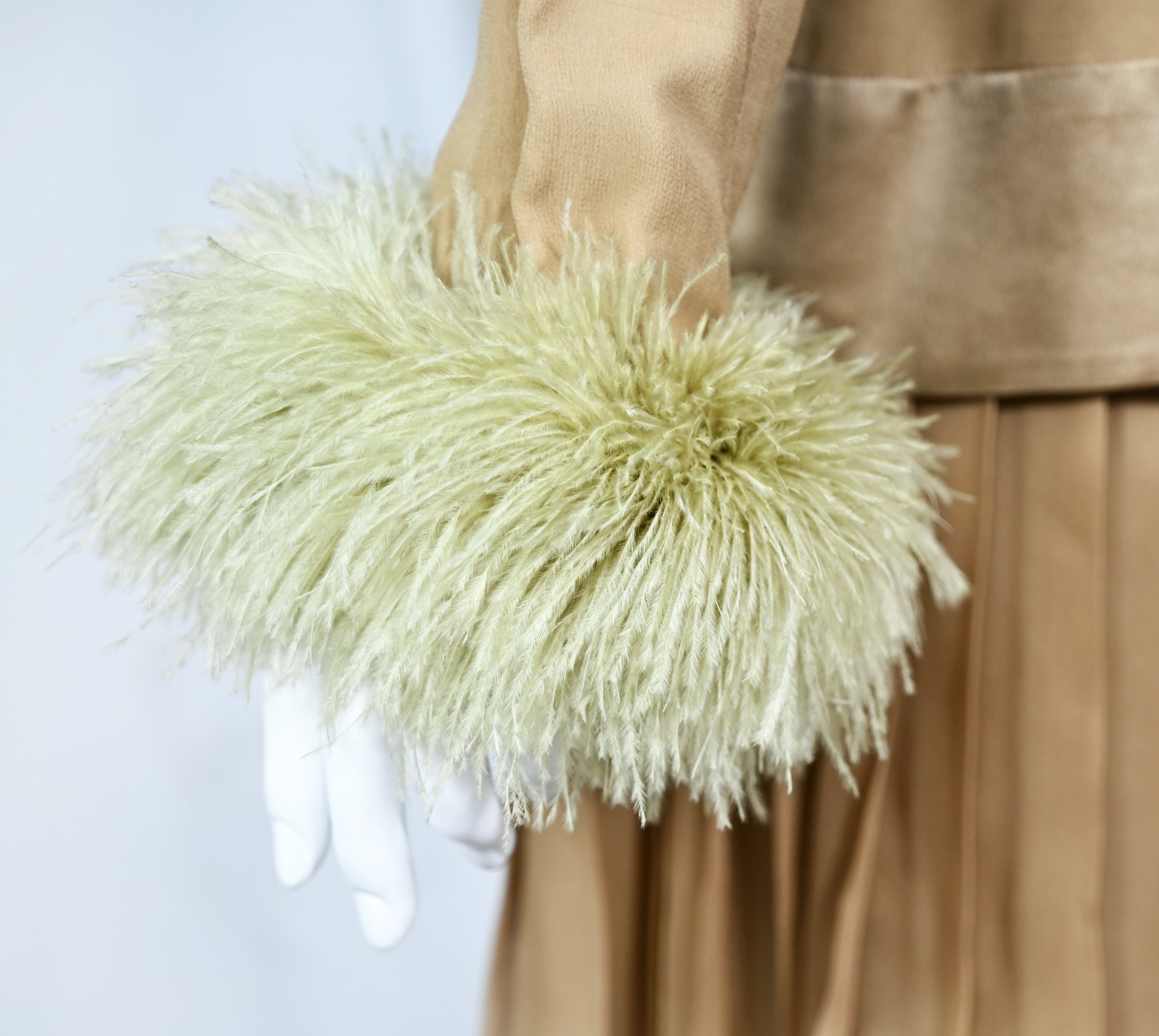 Valentino FW 1994 Feather Cuff Skirt Set