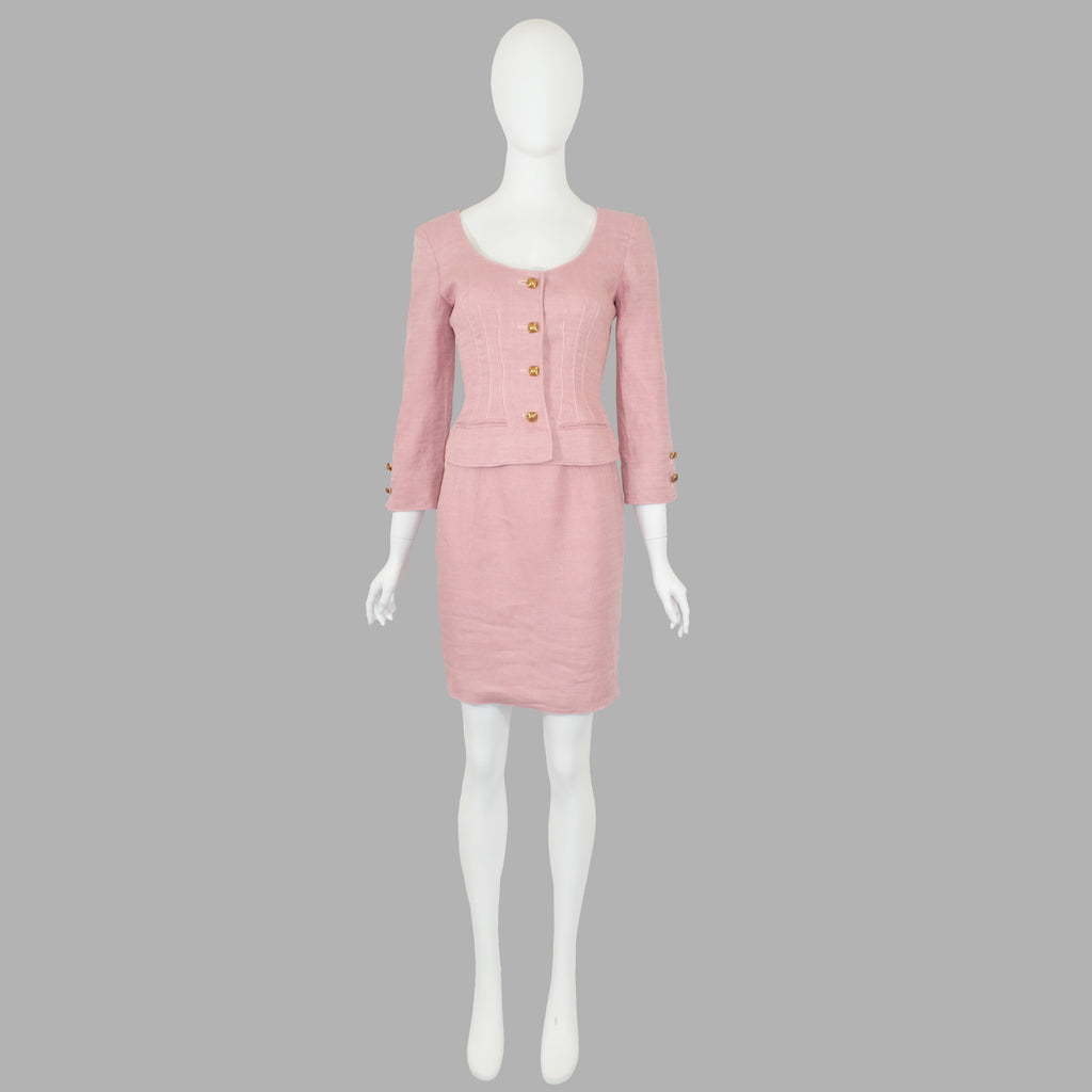 Valentino SS 1995 Linen Skirt Suit
