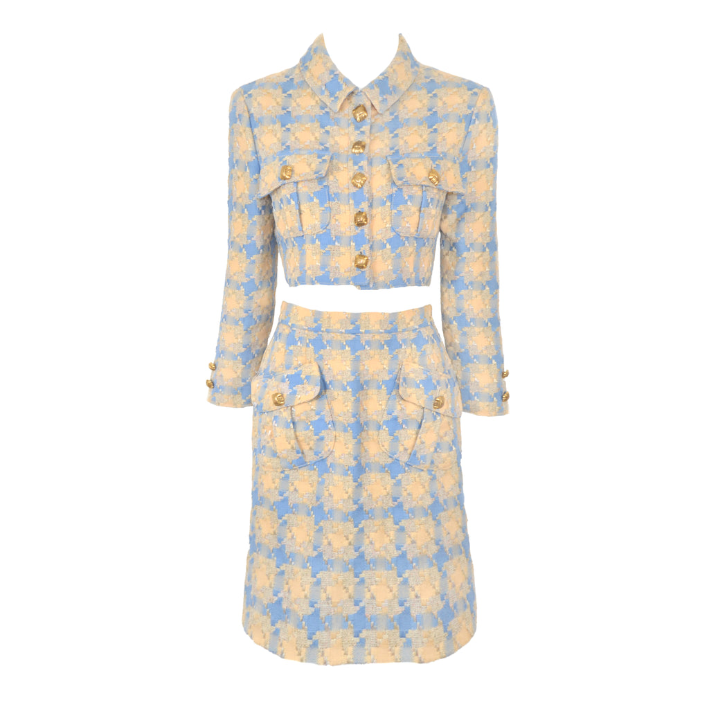 Valentino Boutique SS 1995 Plaid Skirt Suit