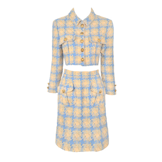 Valentino Boutique SS 1995 Plaid Skirt Suit