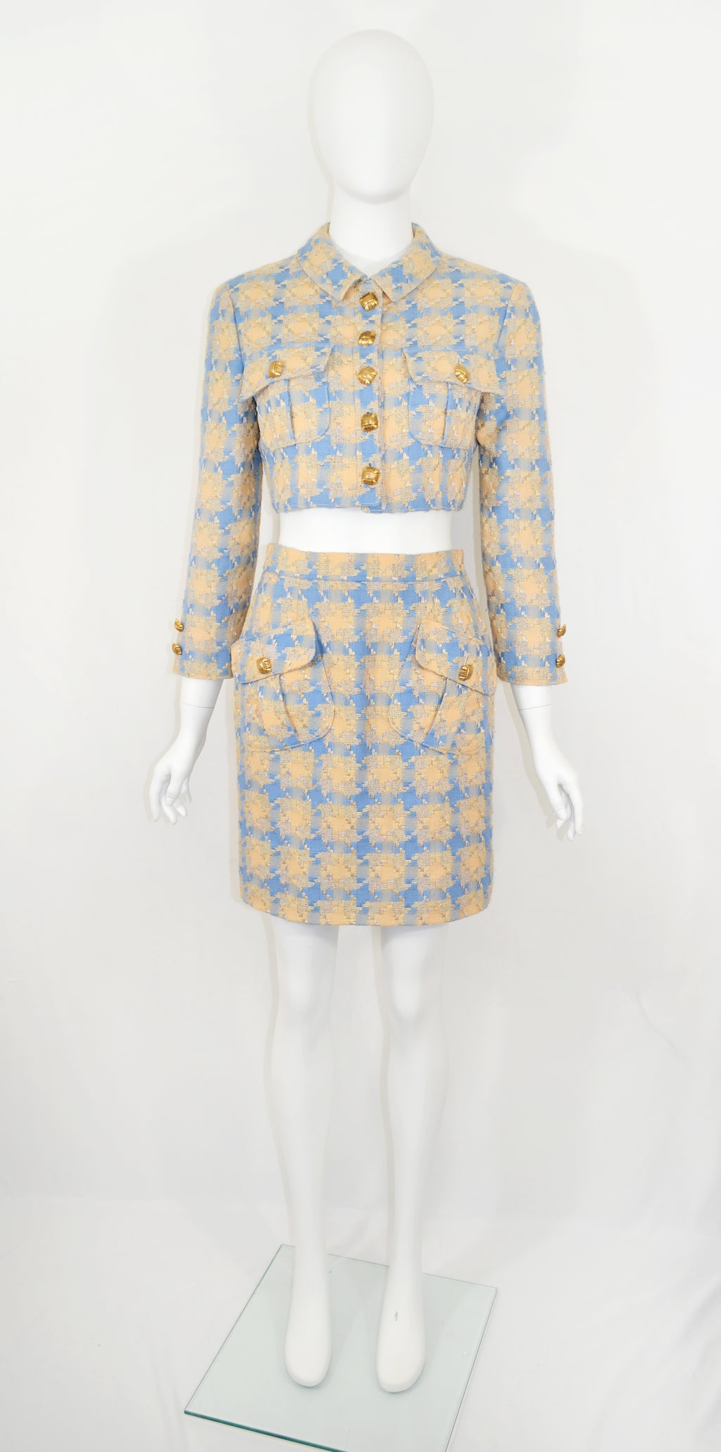 Valentino Boutique SS 1995 Plaid Skirt Suit