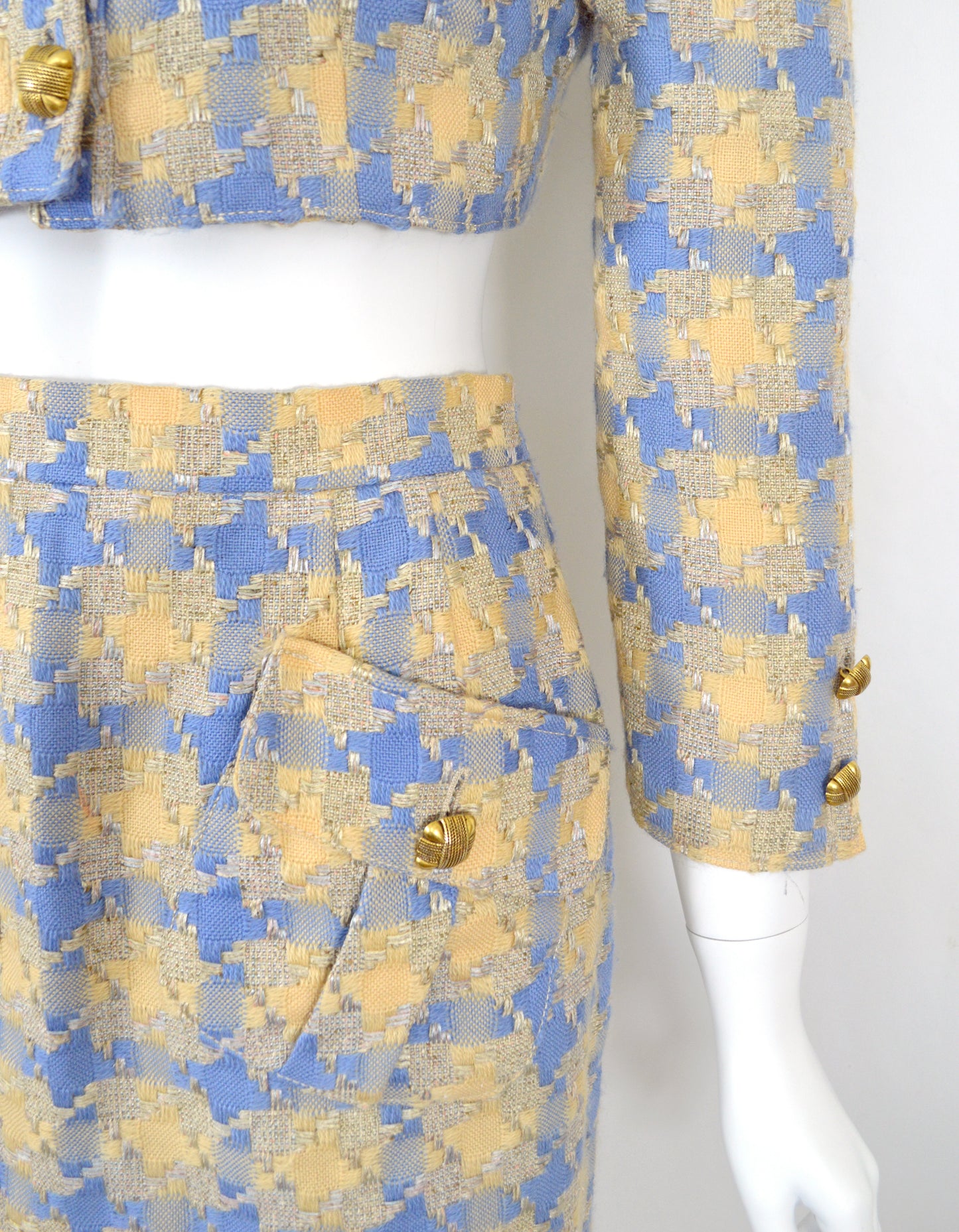 Valentino Boutique SS 1995 Plaid Skirt Suit