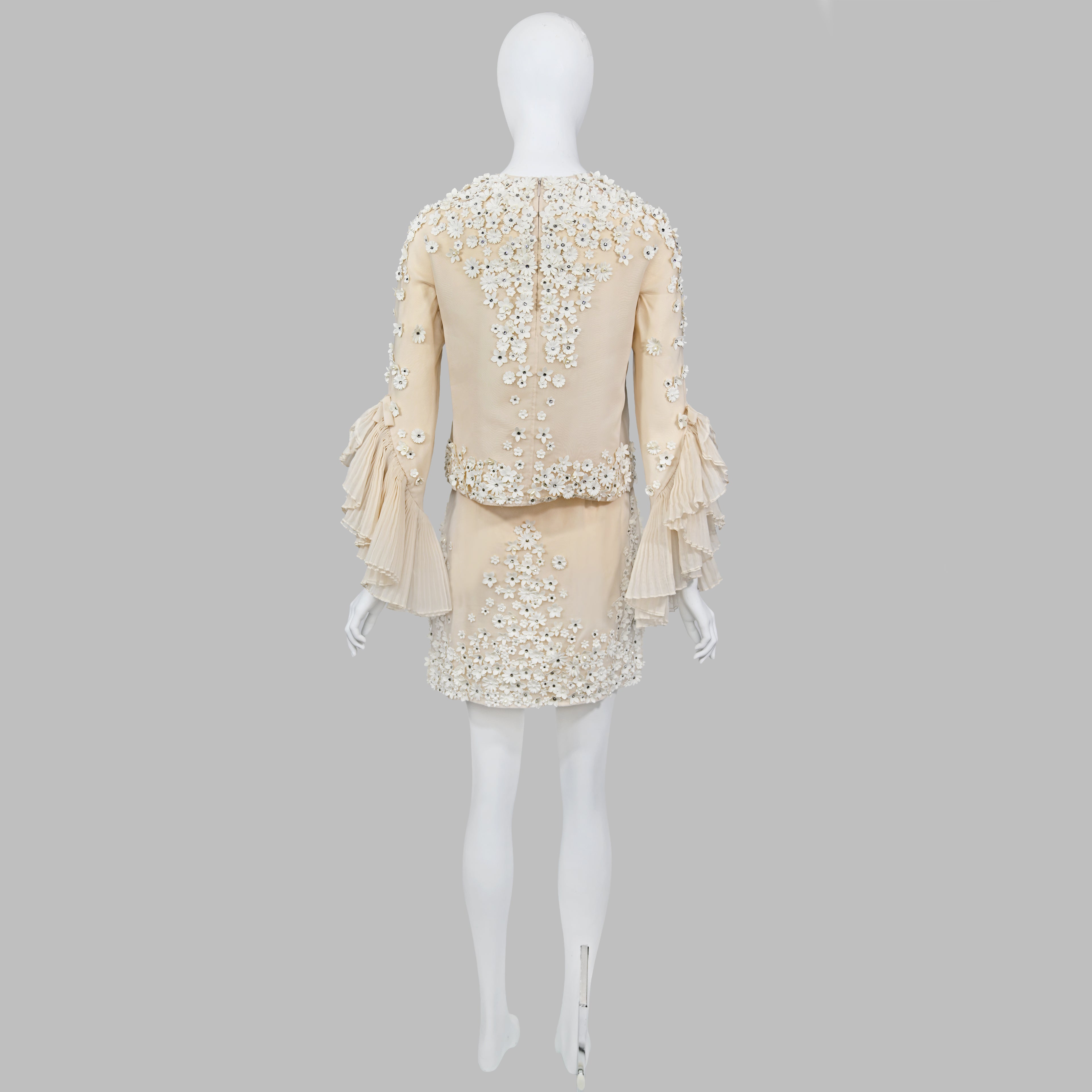 Valentino SS 2019 Organza Embellished Skirt Set