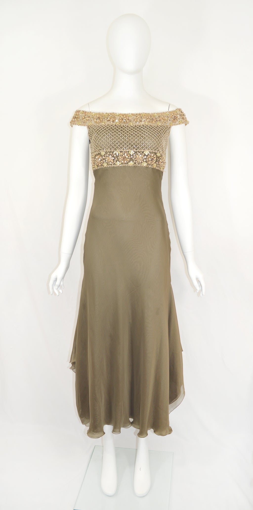 VALENTINO SS 2003 EMBELLISHED SILK DRESS