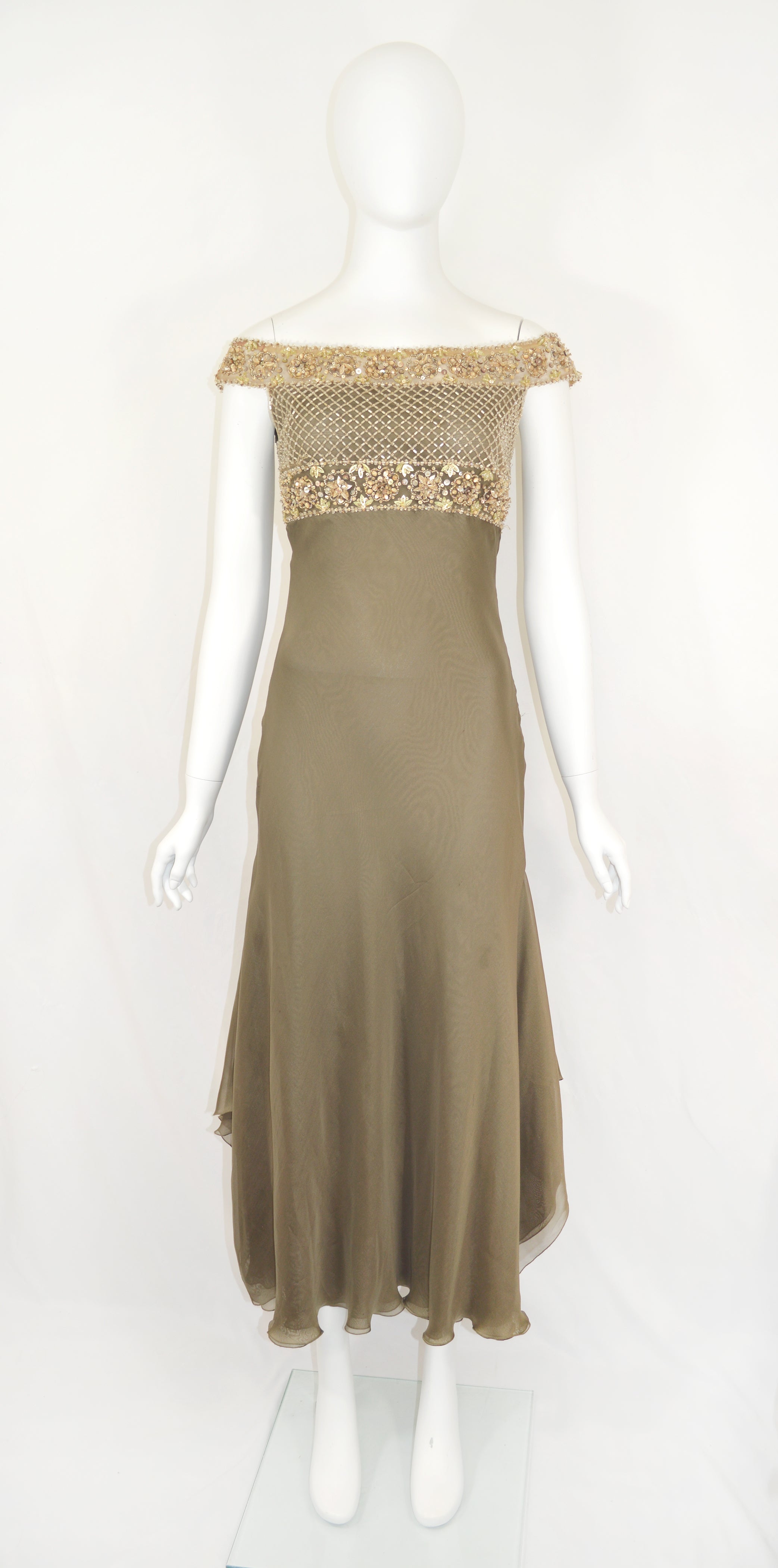 VALENTINO SS 2003 EMBELLISHED SILK DRESS