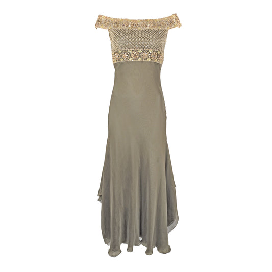 VALENTINO SS 2003 EMBELLISHED SILK DRESS