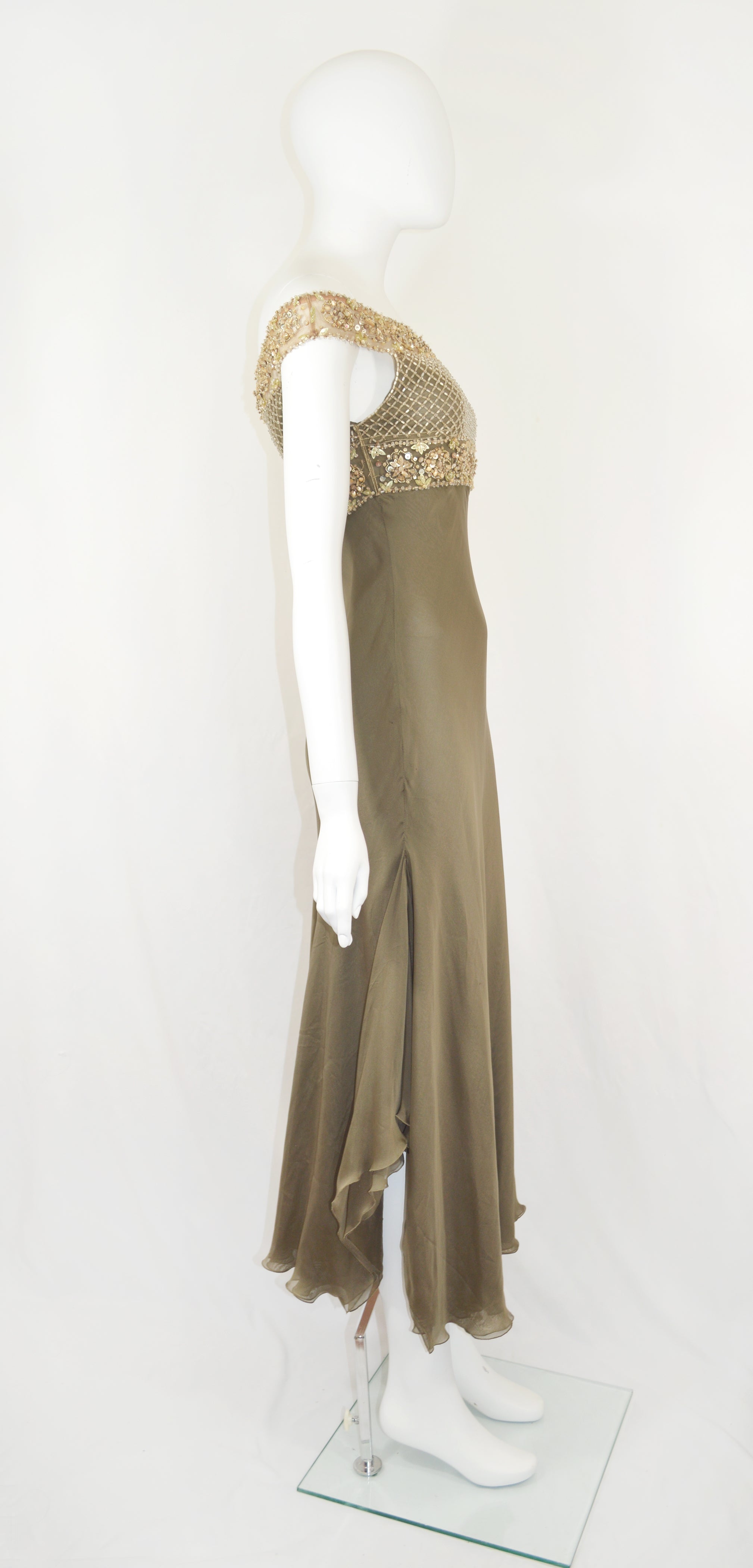 VALENTINO SS 2003 EMBELLISHED SILK DRESS