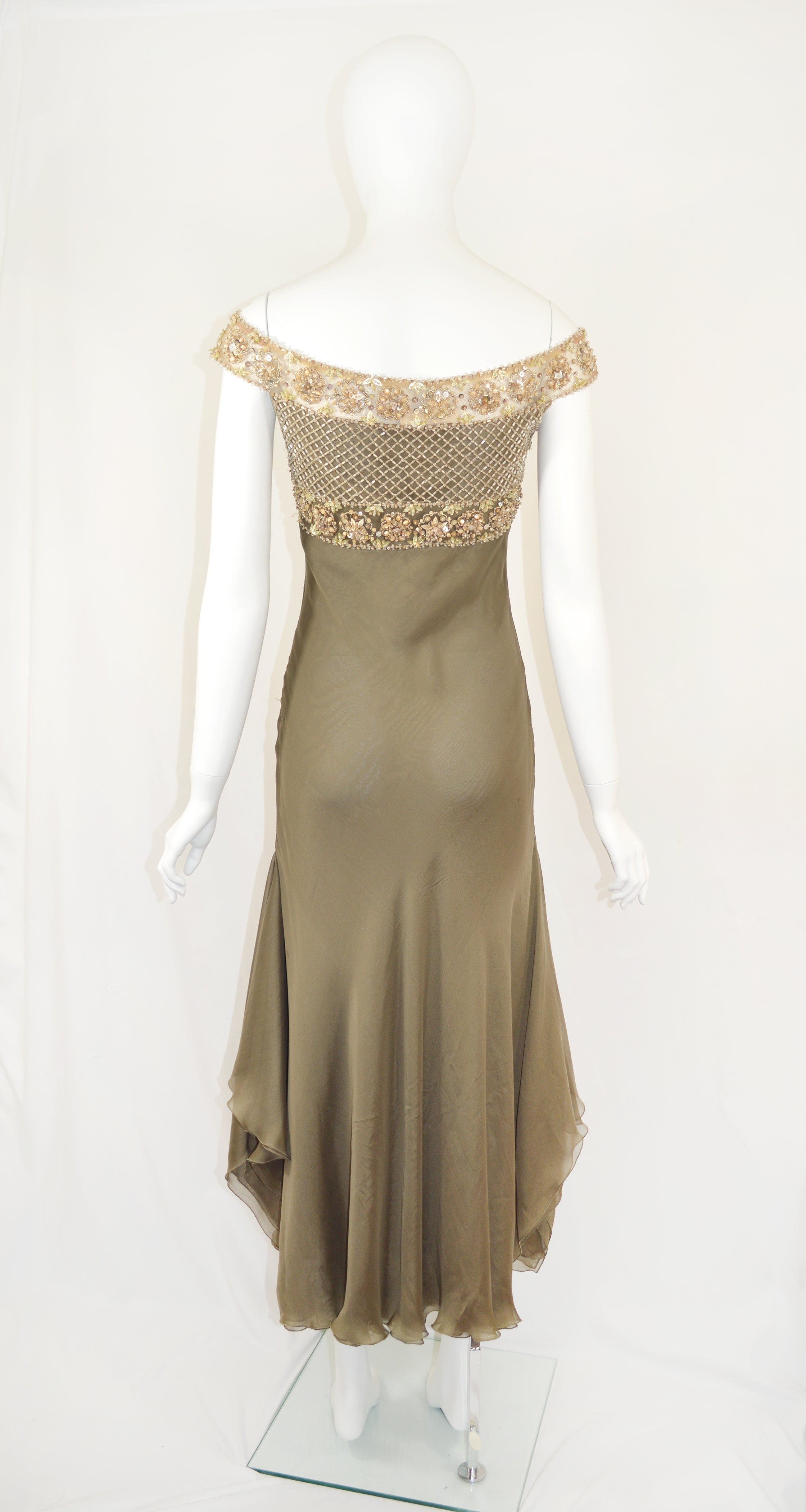 VALENTINO SS 2003 EMBELLISHED SILK DRESS