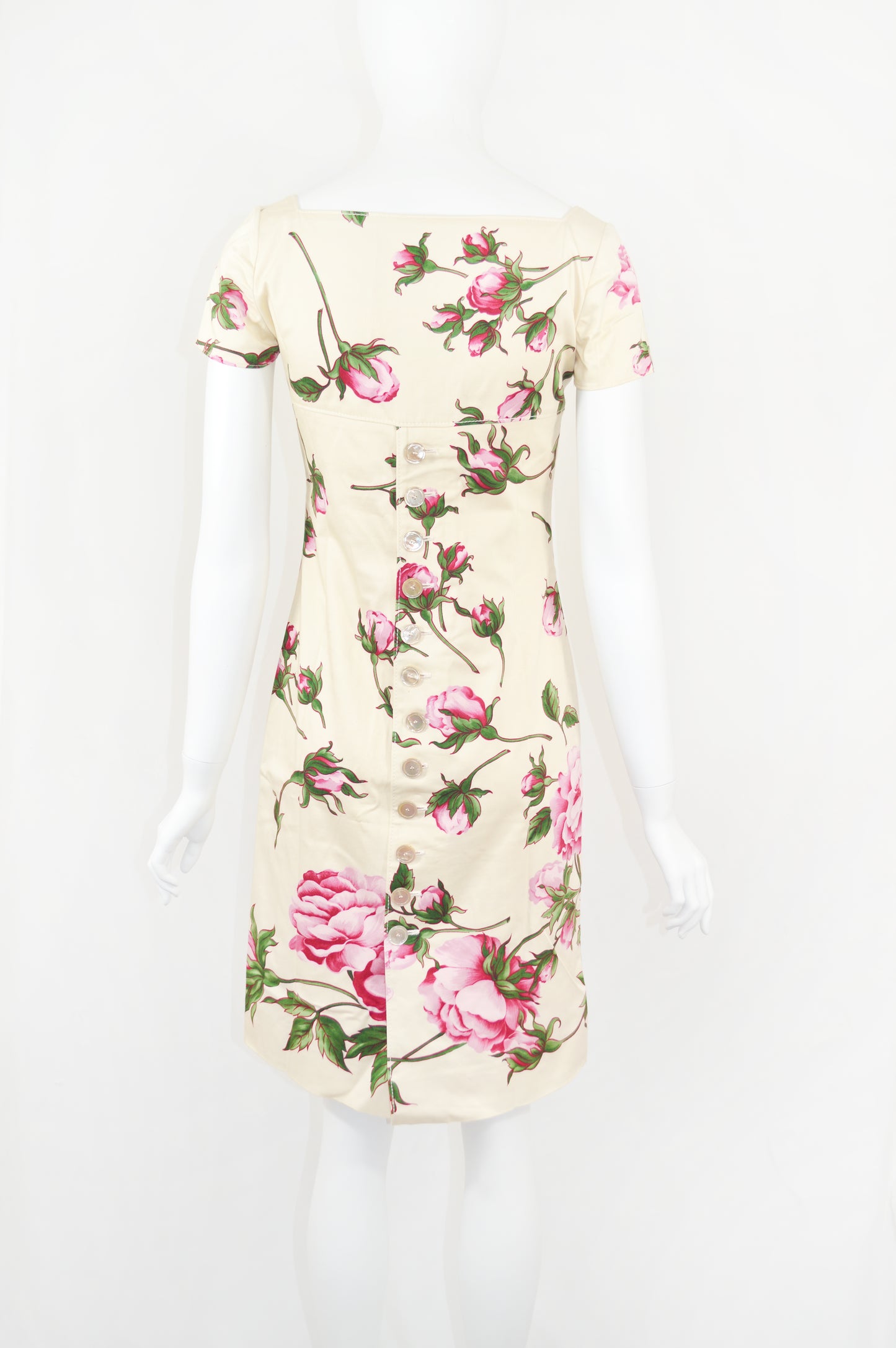 VALENTINO 2006 ROSE PRINT COTTON DRESS