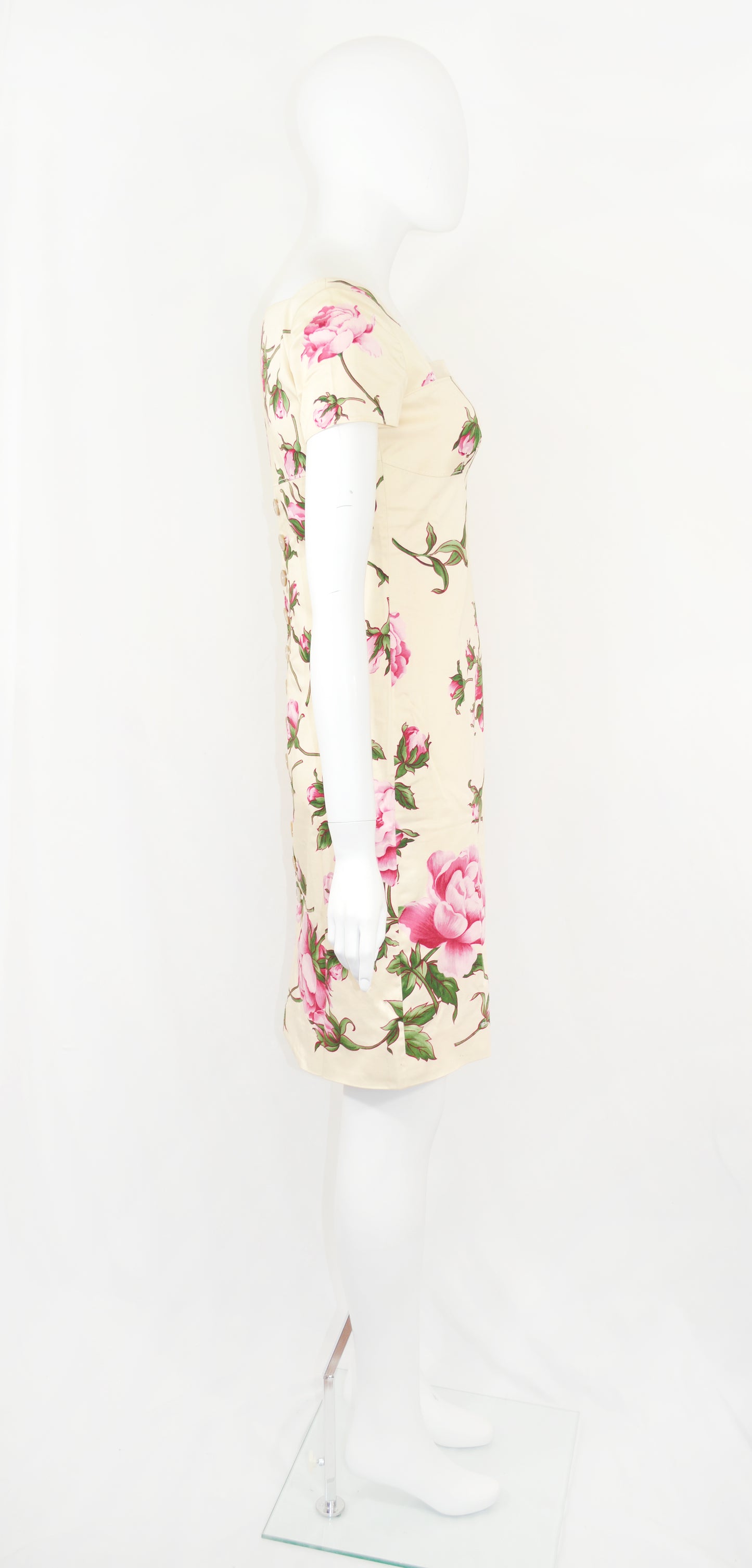 VALENTINO 2006 ROSE PRINT COTTON DRESS