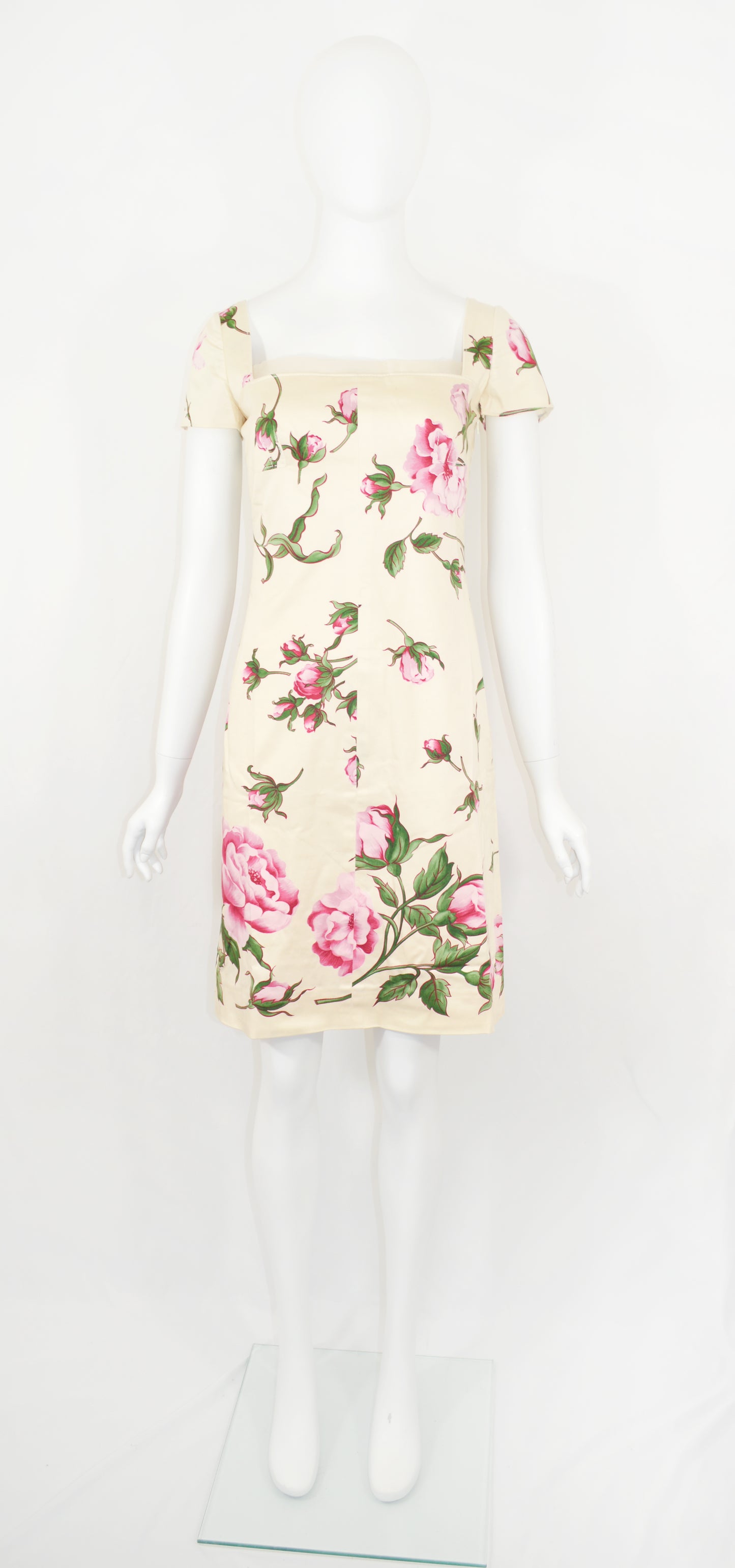 VALENTINO 2006 ROSE PRINT COTTON DRESS