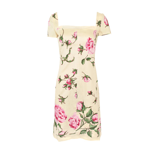 VALENTINO 2006 ROSE PRINT COTTON DRESS
