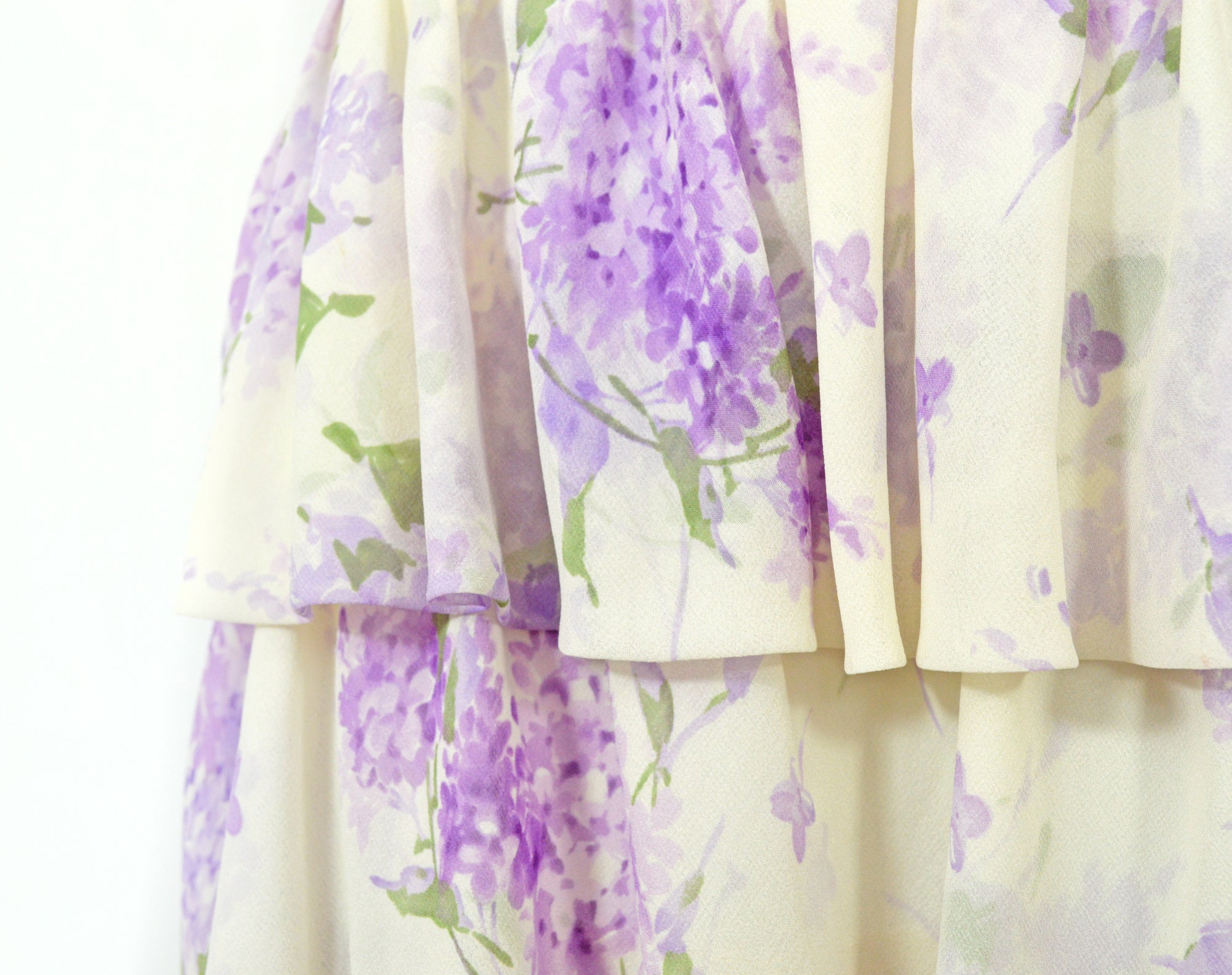 VALENTINO Cruise 2008 Lilac Floral Tiered Skirt