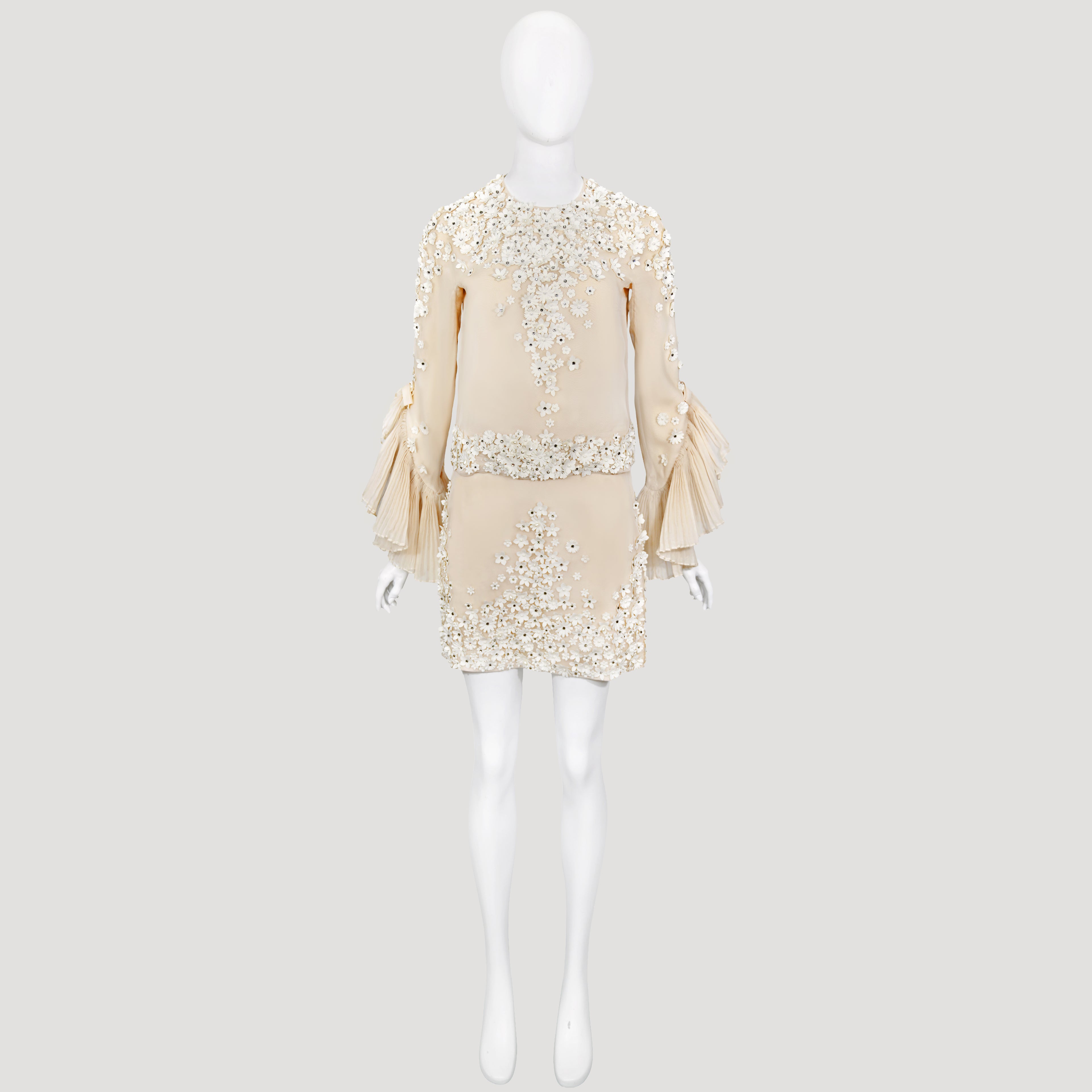 Valentino SS 2019 Organza Embellished Skirt Set