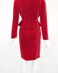 Thierry Mugler Velvet Skirt Suit with Butterfly Accents