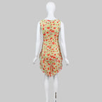 Valentino Carnation Tiered Silk Dress