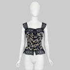 Valentino 1994 Floral Lace &  Silk Blouse