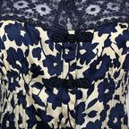 Valentino 1994 Floral Lace &  Silk Blouse