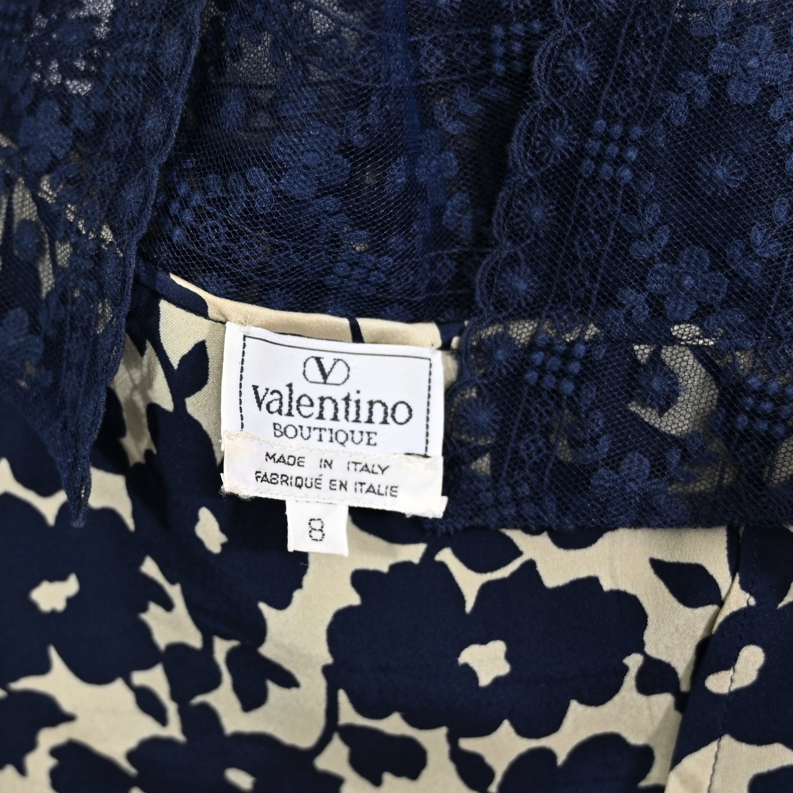 Valentino 1994 Floral Lace &  Silk Blouse