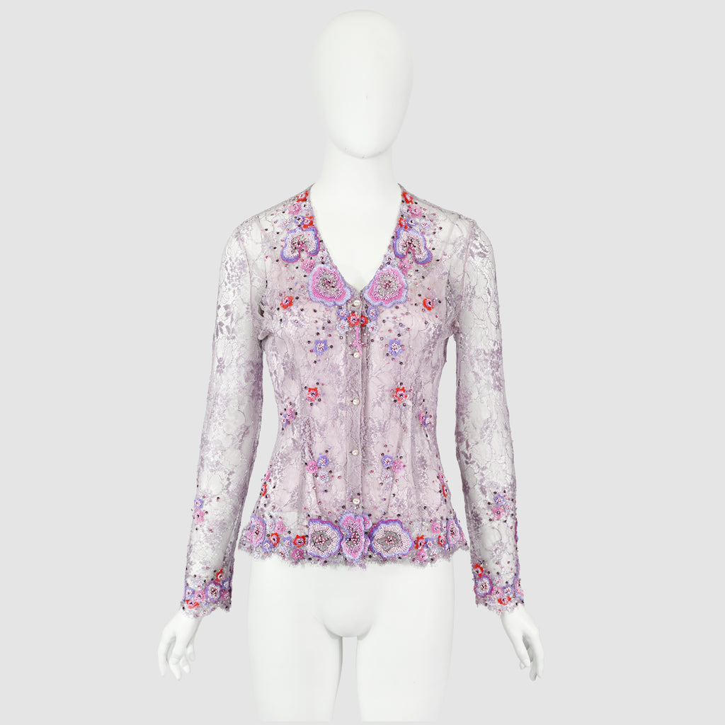 Badgley Mischa Embellished Lace Blouse