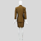 Prada SS 1990 Bronze Silk Skirt Suit