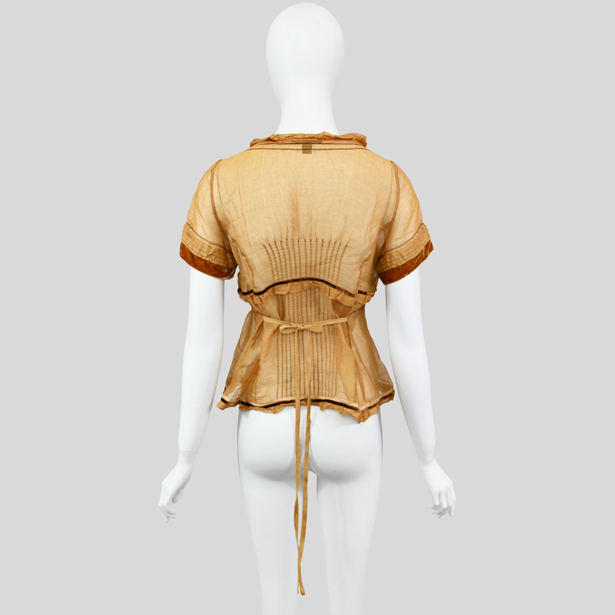 Louis Vuitton 2004 Sheer Velvet Trim Top