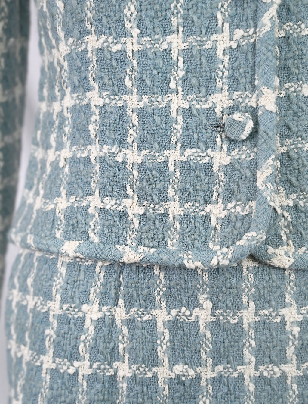 Valentino Blue Wool Checked Suit