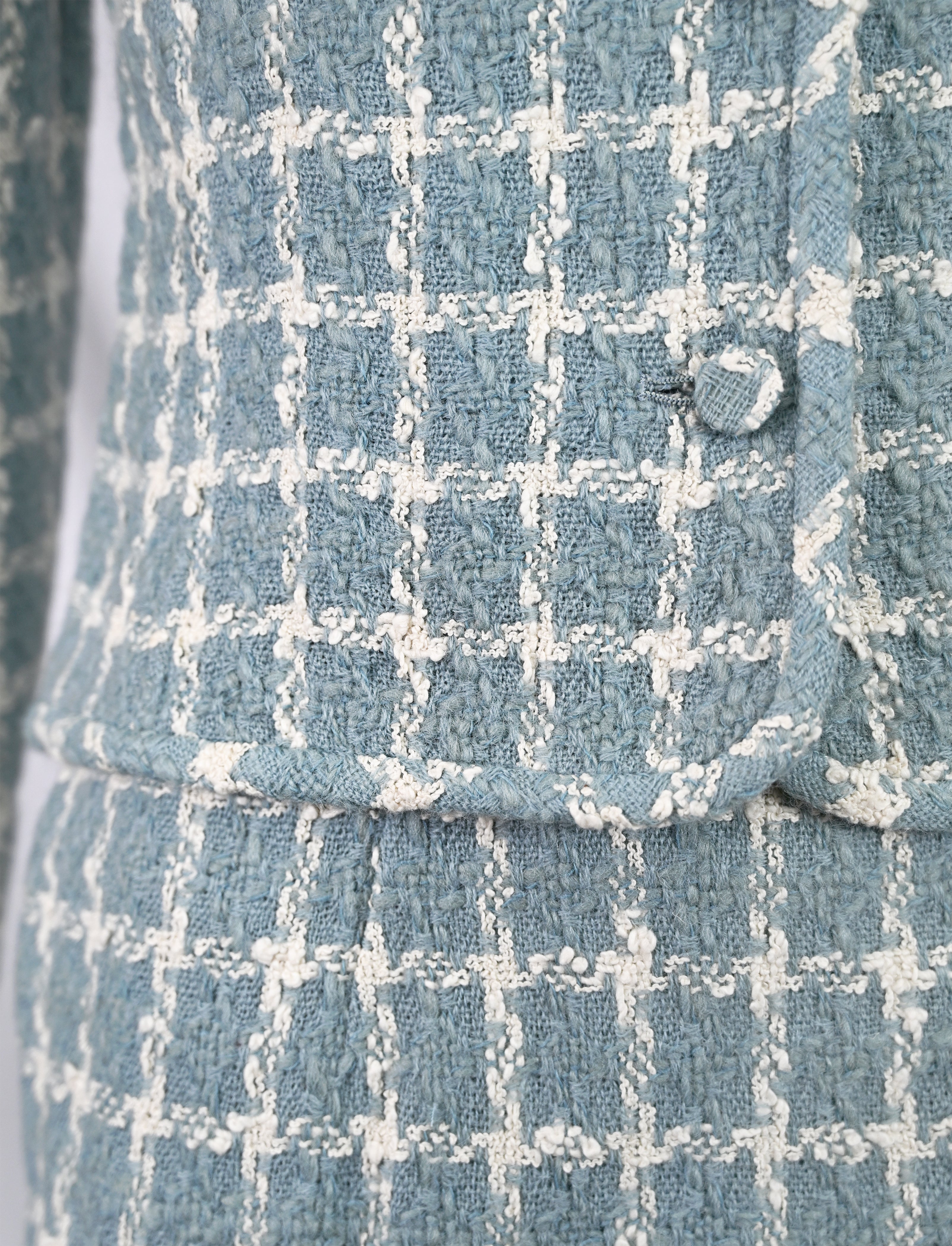 Valentino Blue Wool Checked Suit