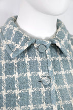 Valentino Blue Wool Checked Suit