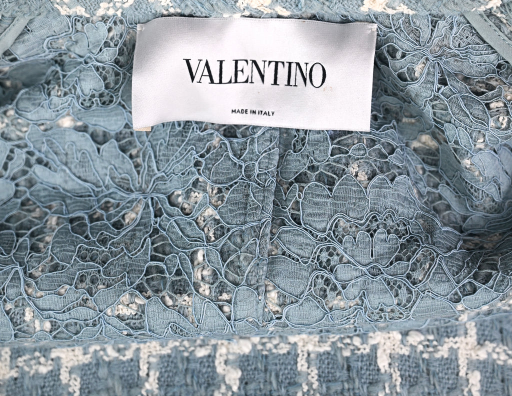 Valentino Blue Wool Checked Suit