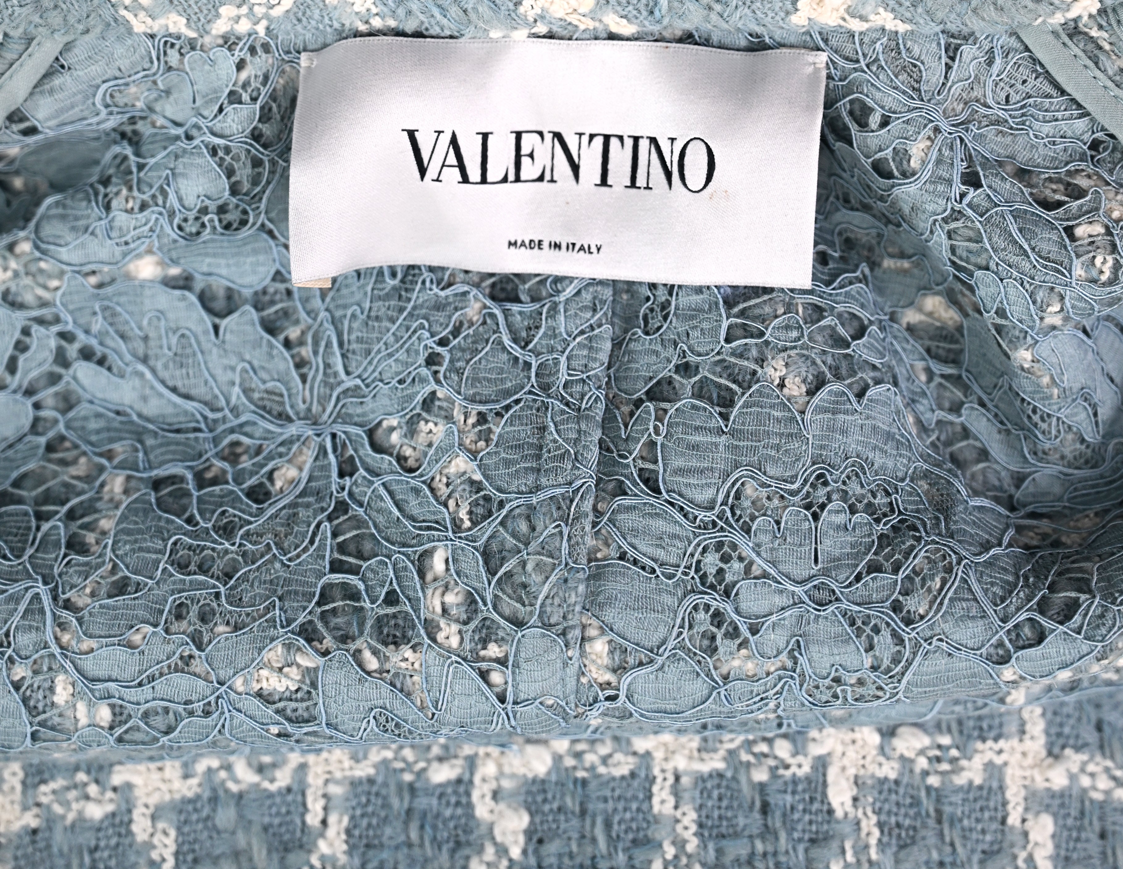 Valentino Blue Wool Checked Suit