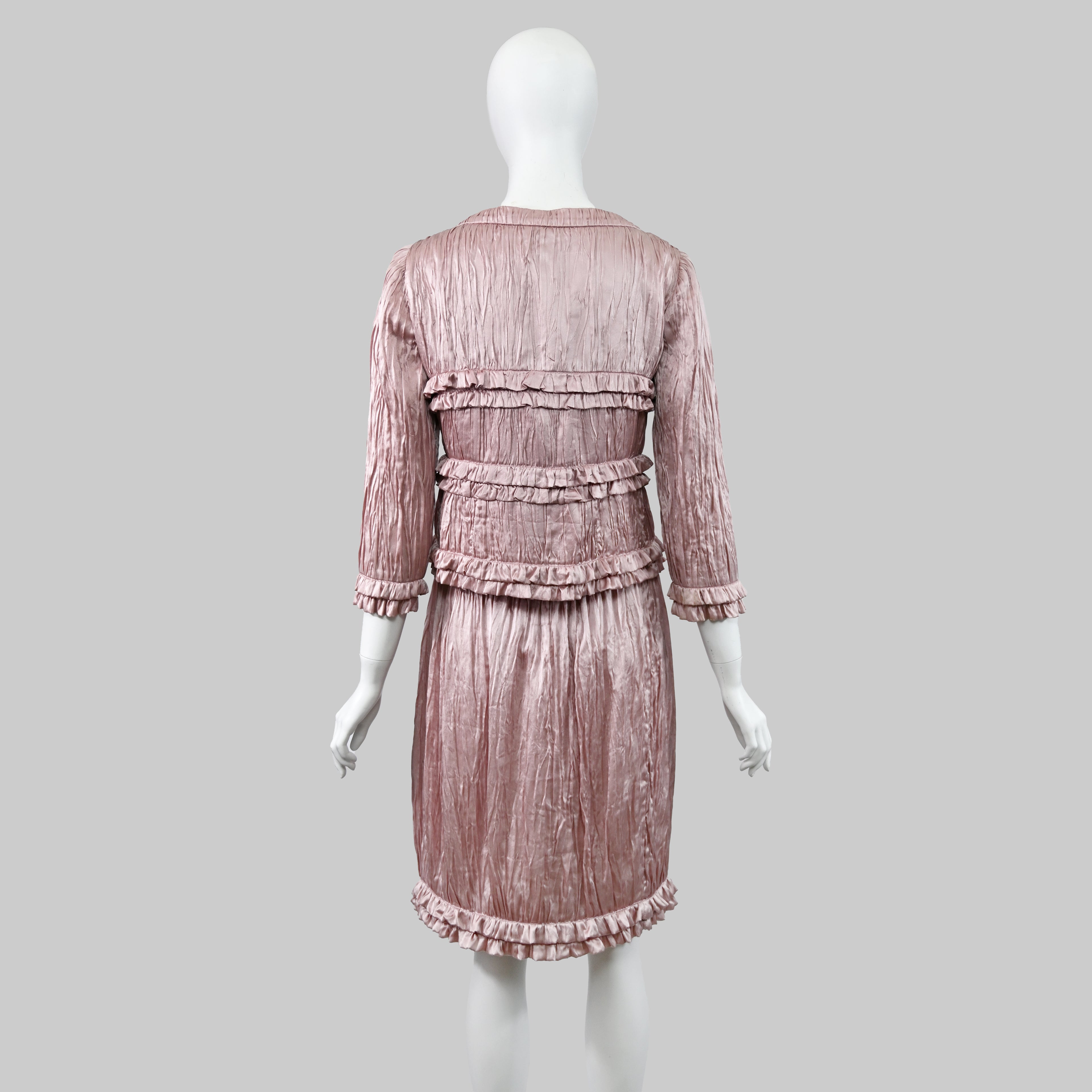 Valentino SS 2007 Pink Satin Skirt Set