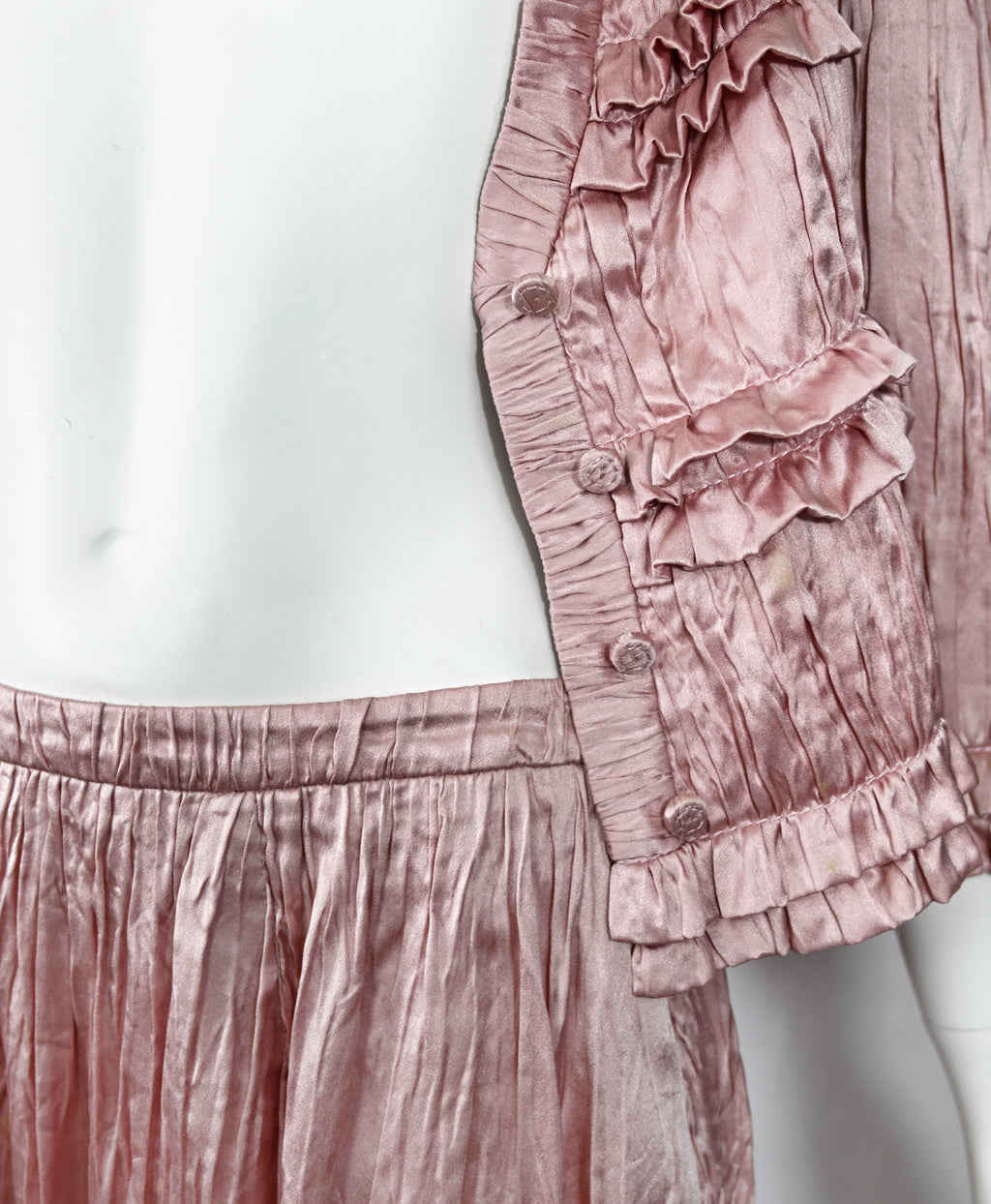 Valentino SS 2007 Pink Satin Skirt Set