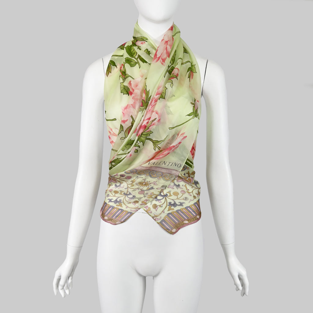Valentino SS 2006 Floral Silk Scarf