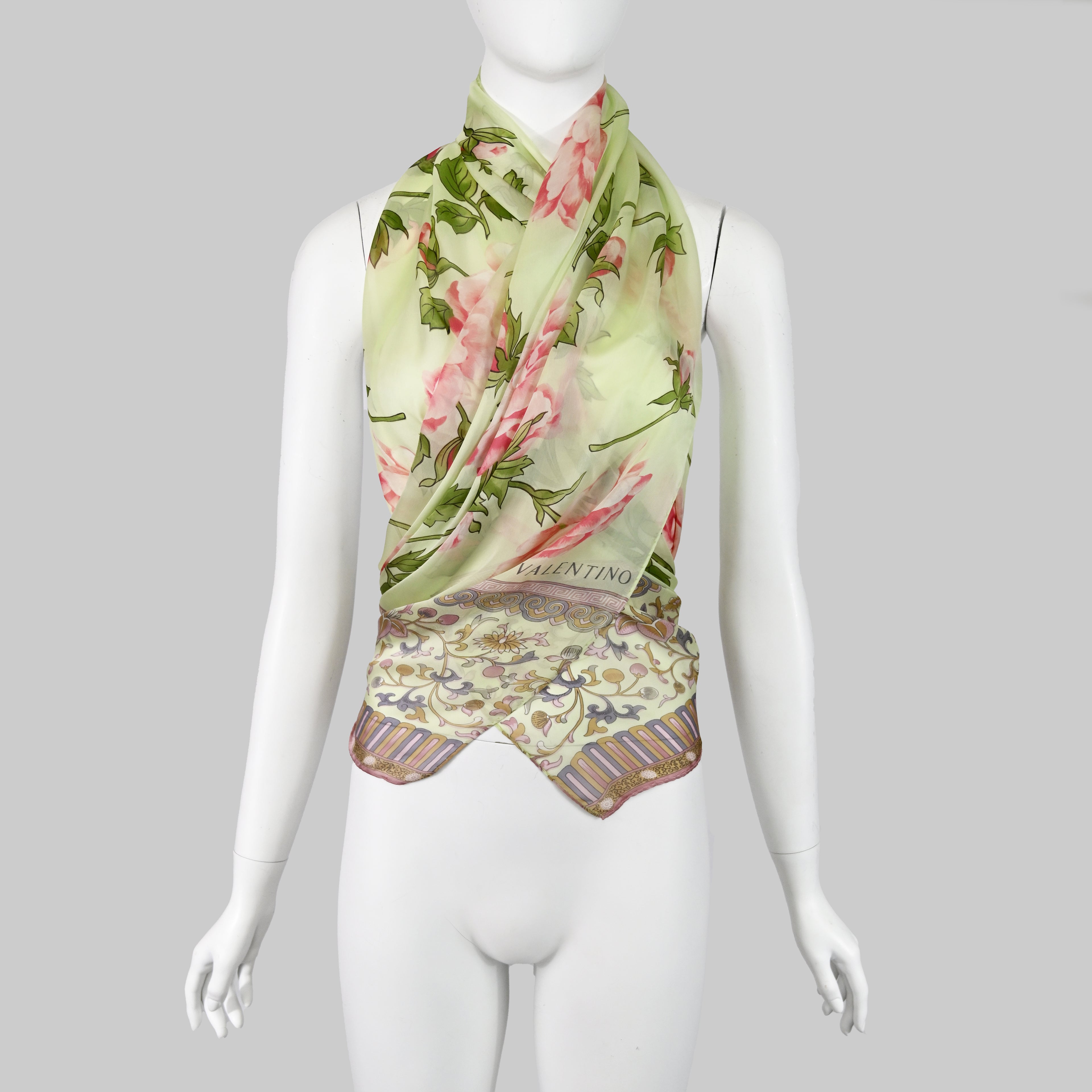 Valentino SS 2006 Floral Silk Scarf