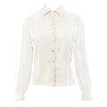 Valentino Lace Silk Blouse w Pearl Buttons