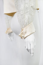 Valentino Lace Silk Blouse w Pearl Buttons