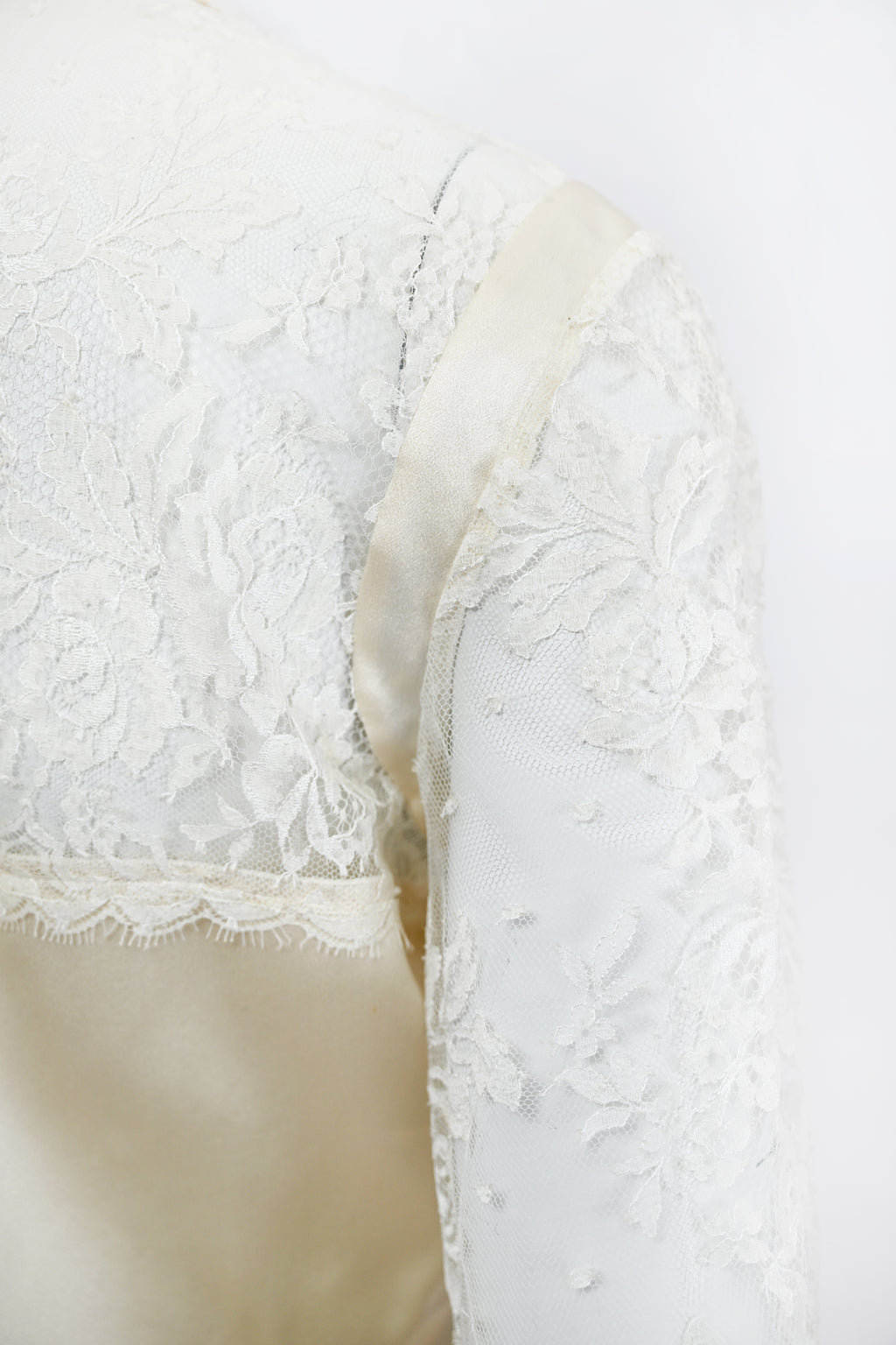 Valentino Lace Silk Blouse w Pearl Buttons
