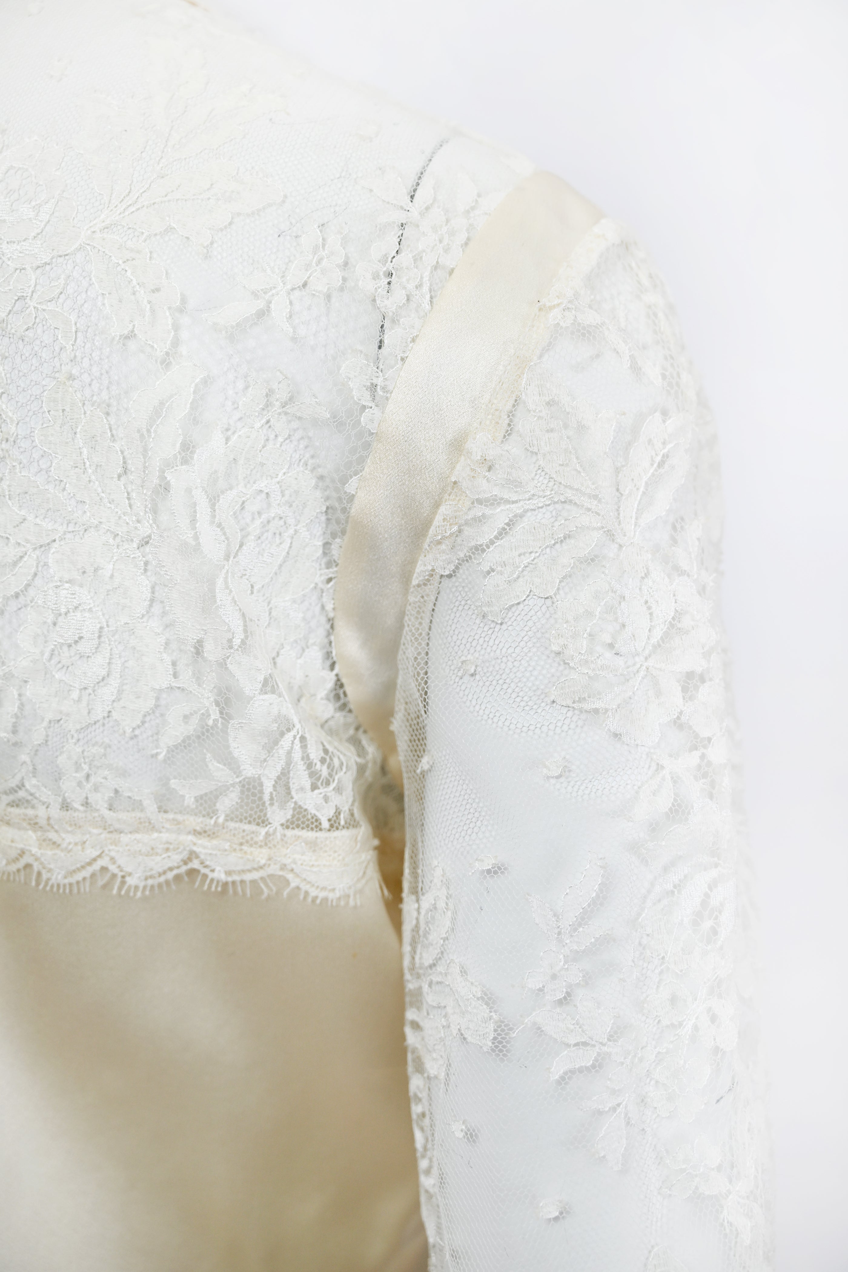 Valentino Lace Silk Blouse w Pearl Buttons