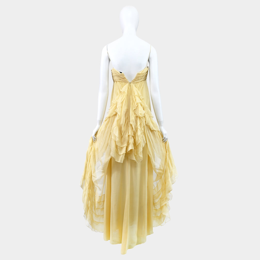 Valentino FW 2011 Yellow Chiffon Silk Ruffle Dress