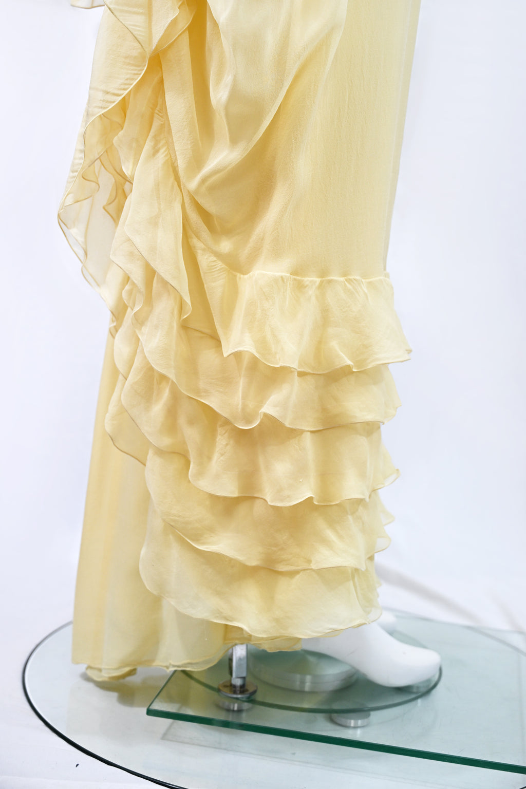 Valentino FW 2011 Yellow Chiffon Silk Ruffle Dress