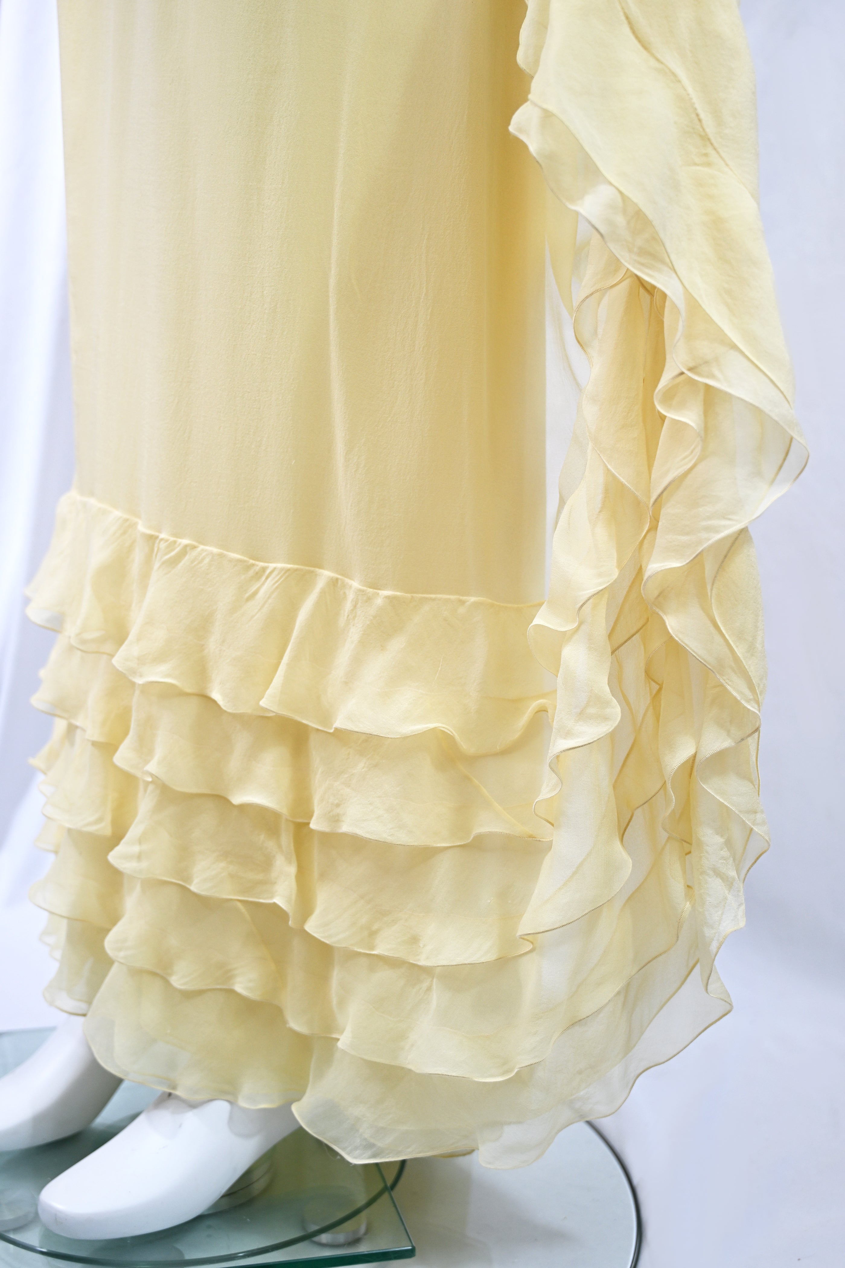 Valentino FW 2011 Yellow Chiffon Silk Ruffle Dress