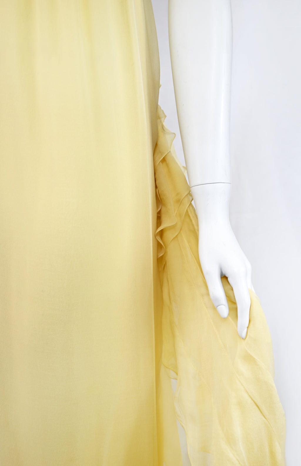Valentino FW 2011 Yellow Chiffon Silk Ruffle Dress