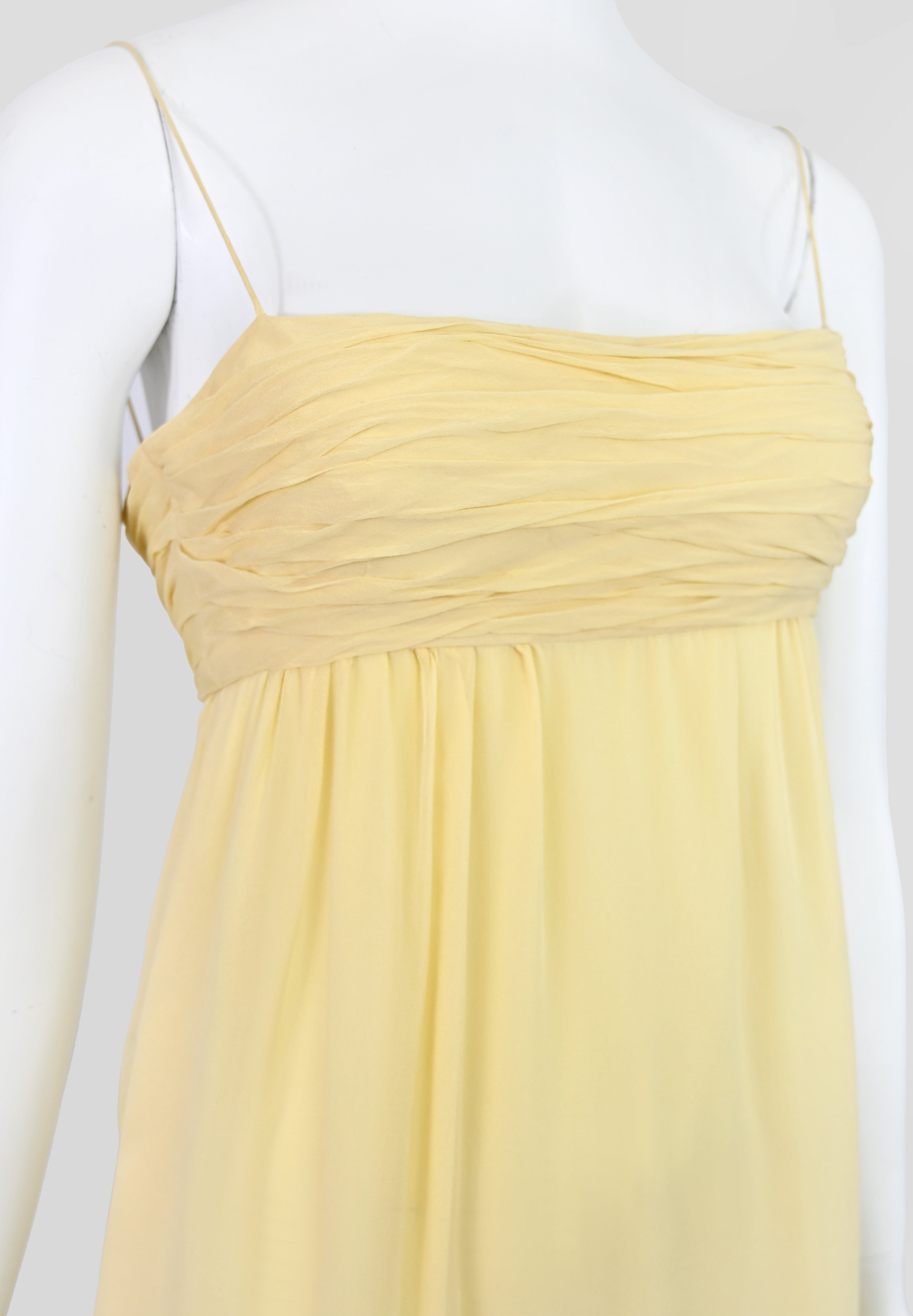 Valentino FW 2011 Yellow Chiffon Silk Ruffle Dress