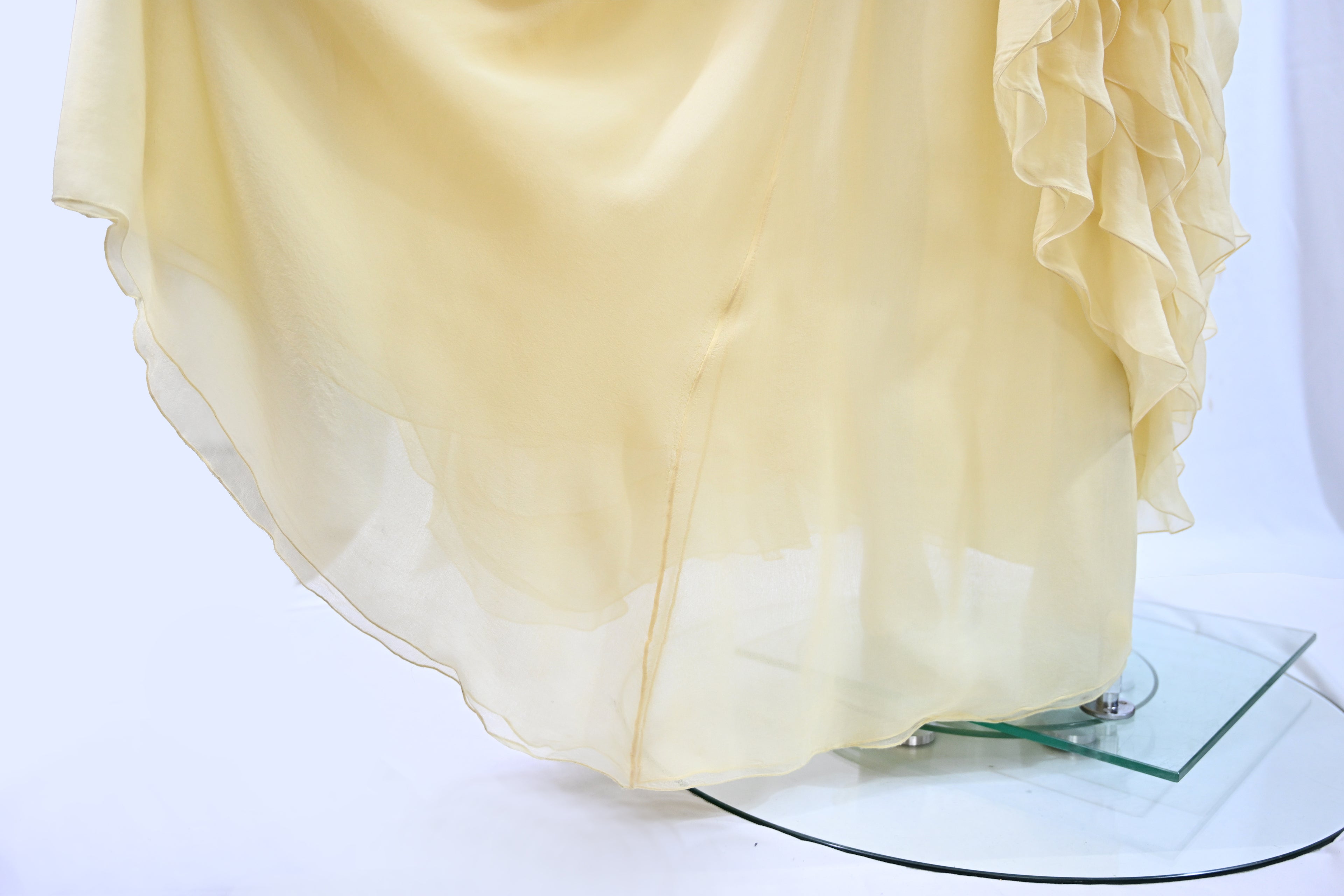 Valentino FW 2011 Yellow Chiffon Silk Ruffle Dress