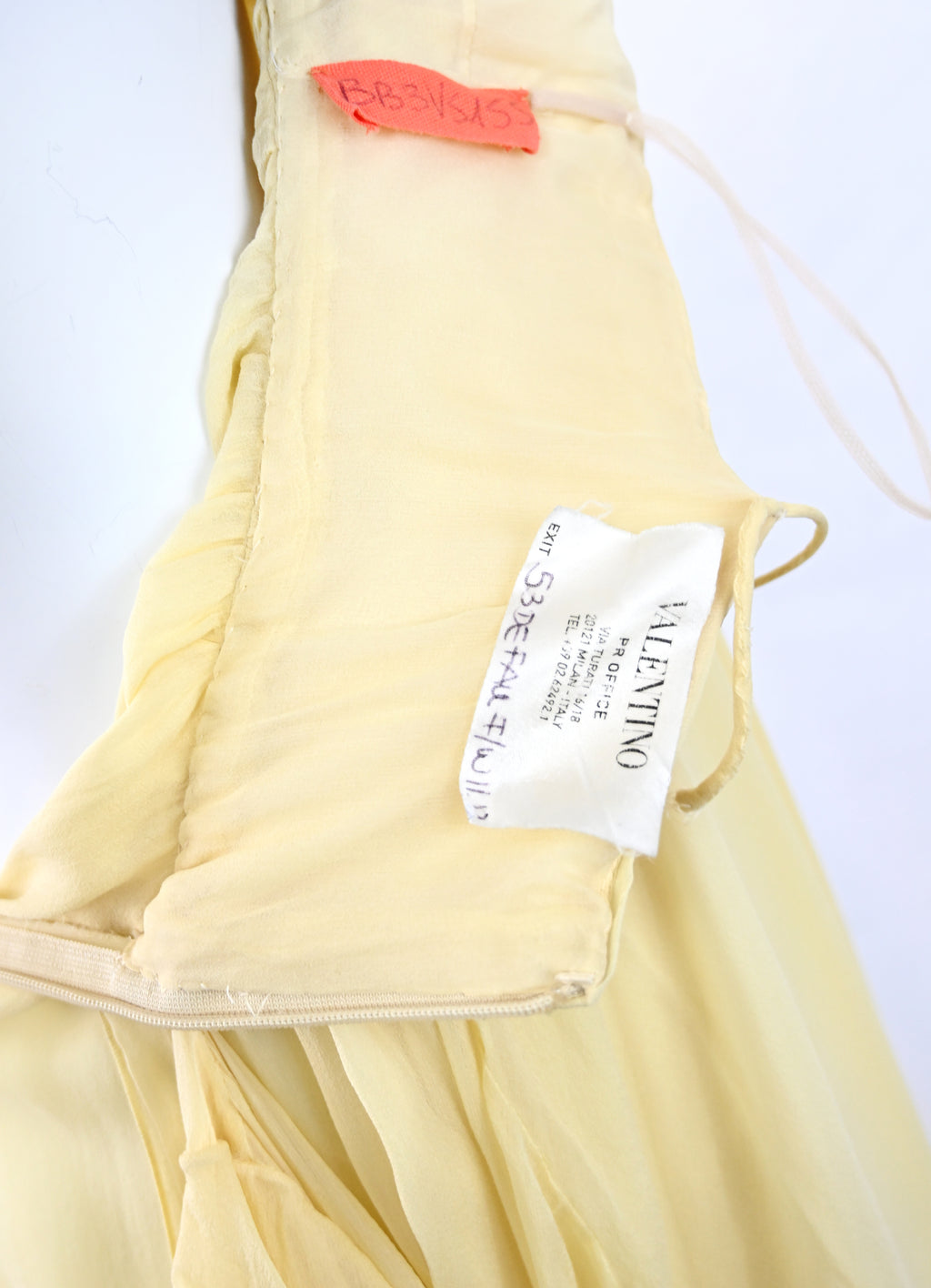 Valentino FW 2011 Yellow Chiffon Silk Ruffle Dress