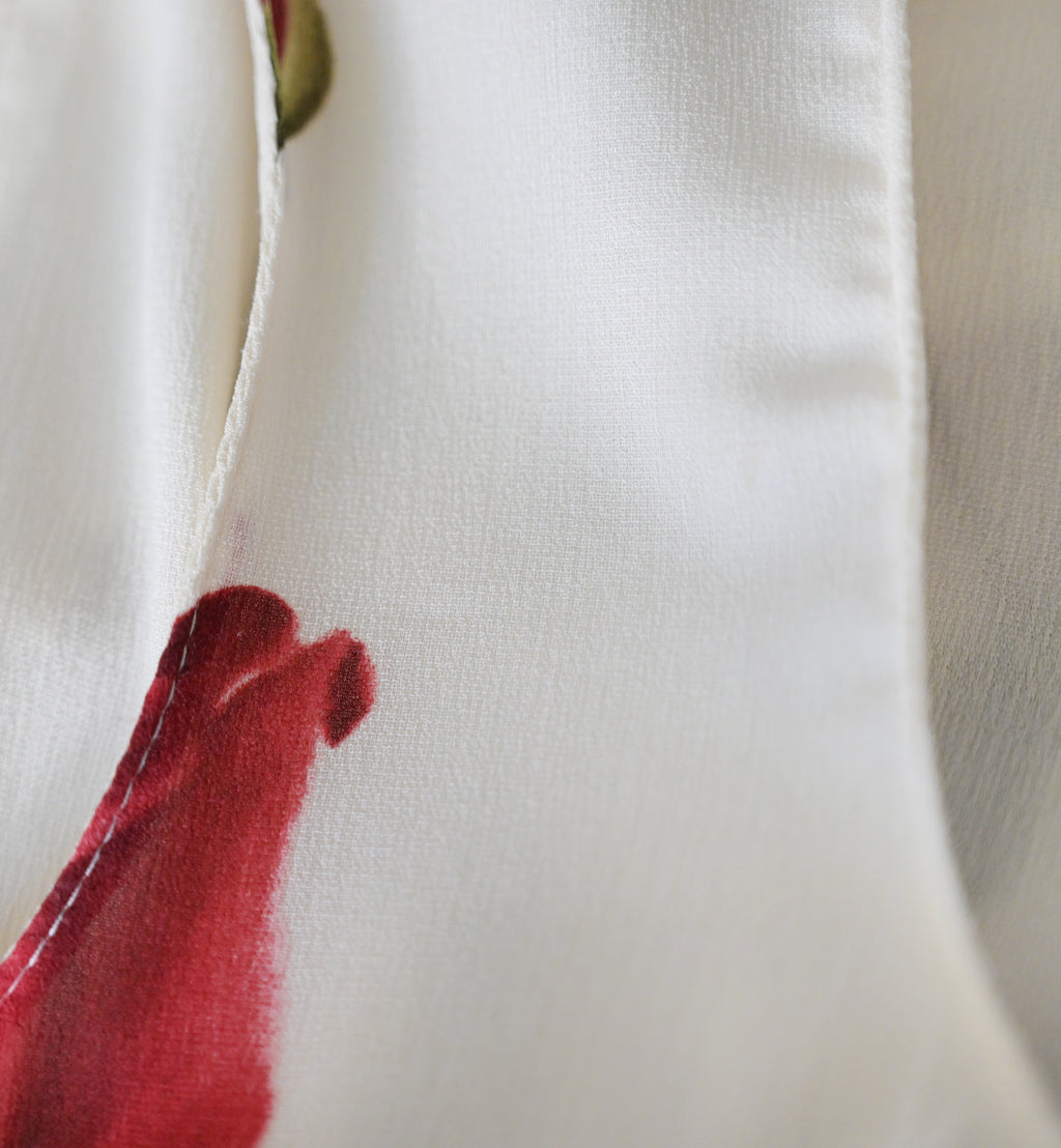 Dolce & Gabbana 1990S Silk Chiffon Dress with Rose Print